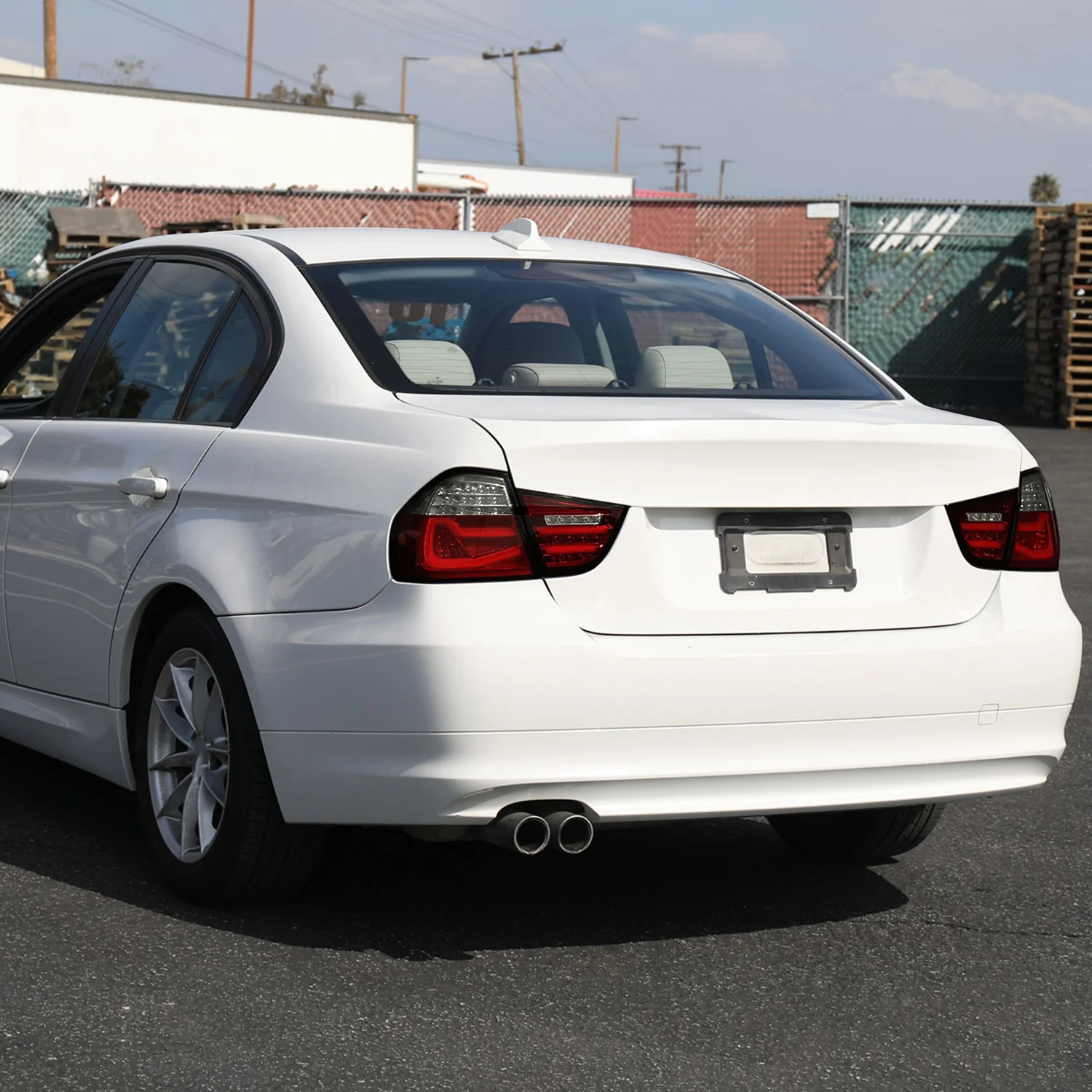 2009-2011 BMW E90 3-Series 4Dr Sedan Red LED Tail Light Chrome/Red Smoke Lens - Image 9