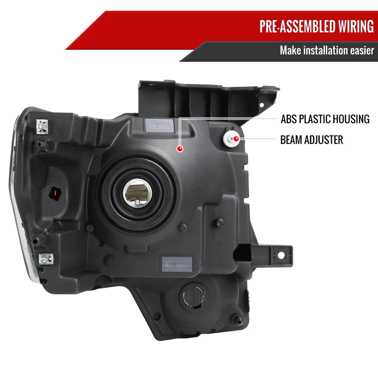 2009-2014 Ford F-150 Factory Style Headlights Black Housing/Smoke Lens - Image 7