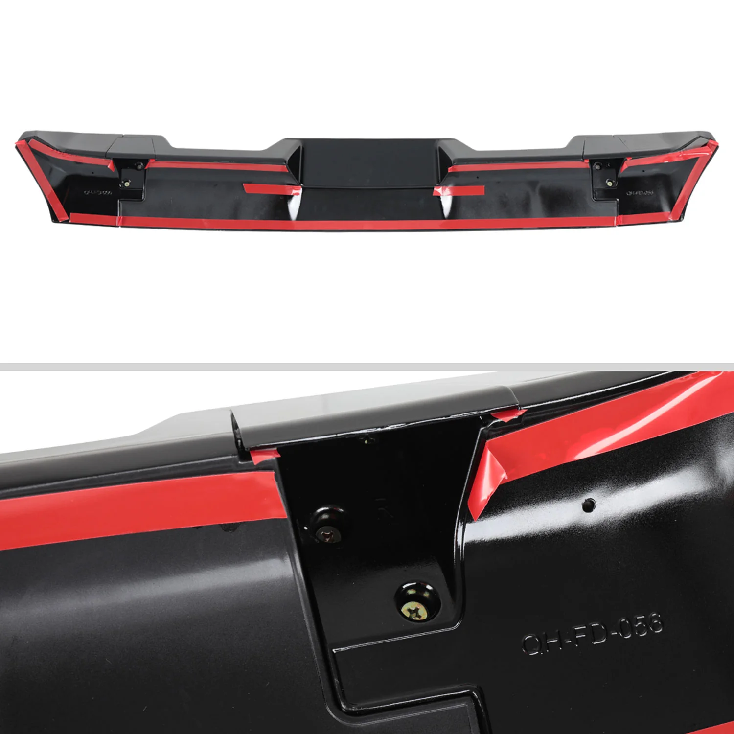 2009-2014 Ford F-150 Glossy Black 3PC Rear Roof Spoiler Wing Kit - Image 6