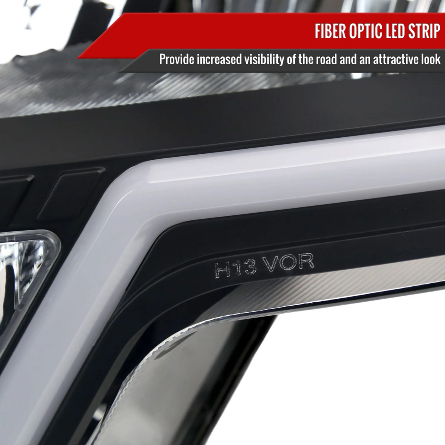 2009-2014 Ford F-150 LED Bar Factory Headlights Amber Reflectors Matt Black - Image 4