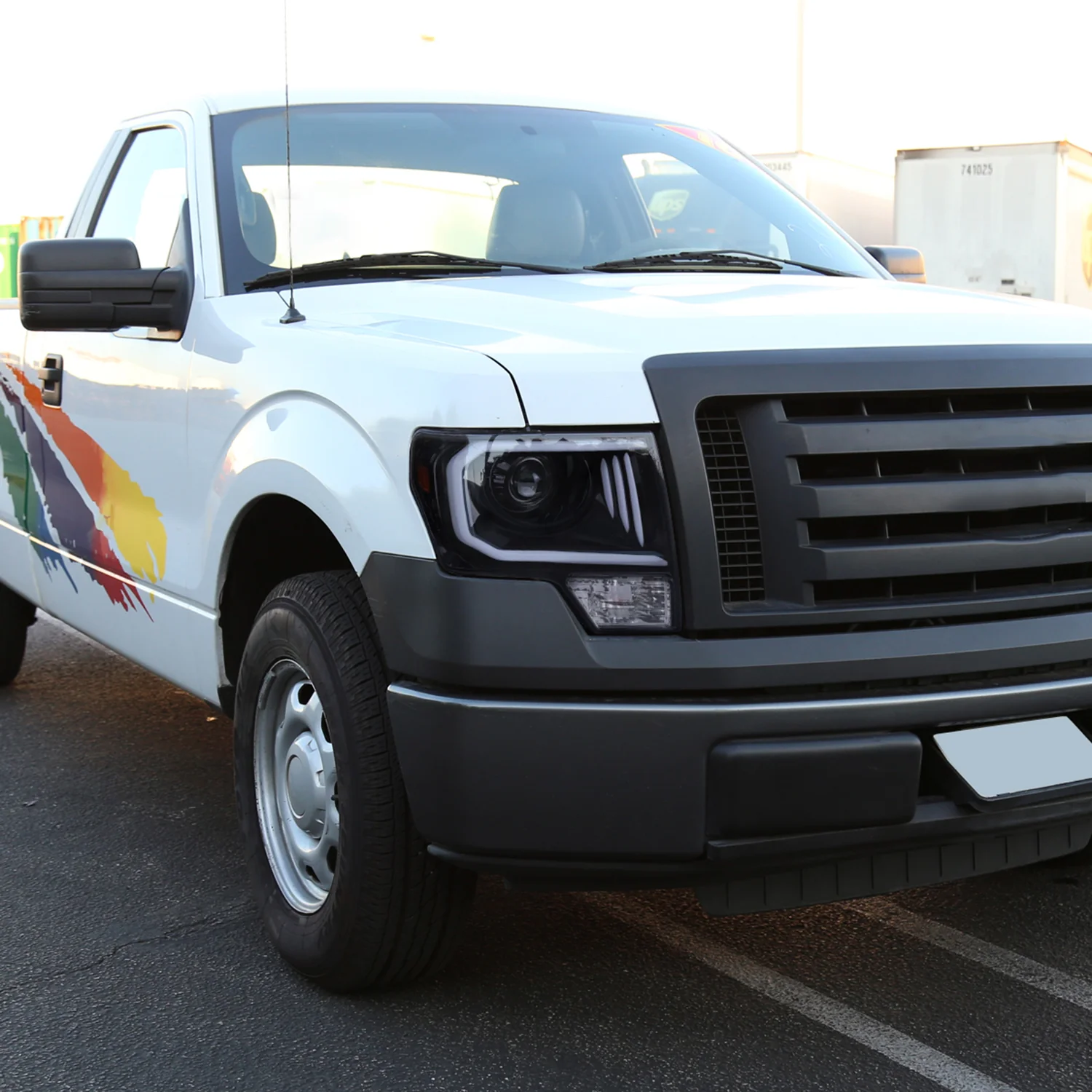 2009-2014 Ford F-150 LED C-Bar Projector Headlights Glossy Black/Smoke Lens - Image 9