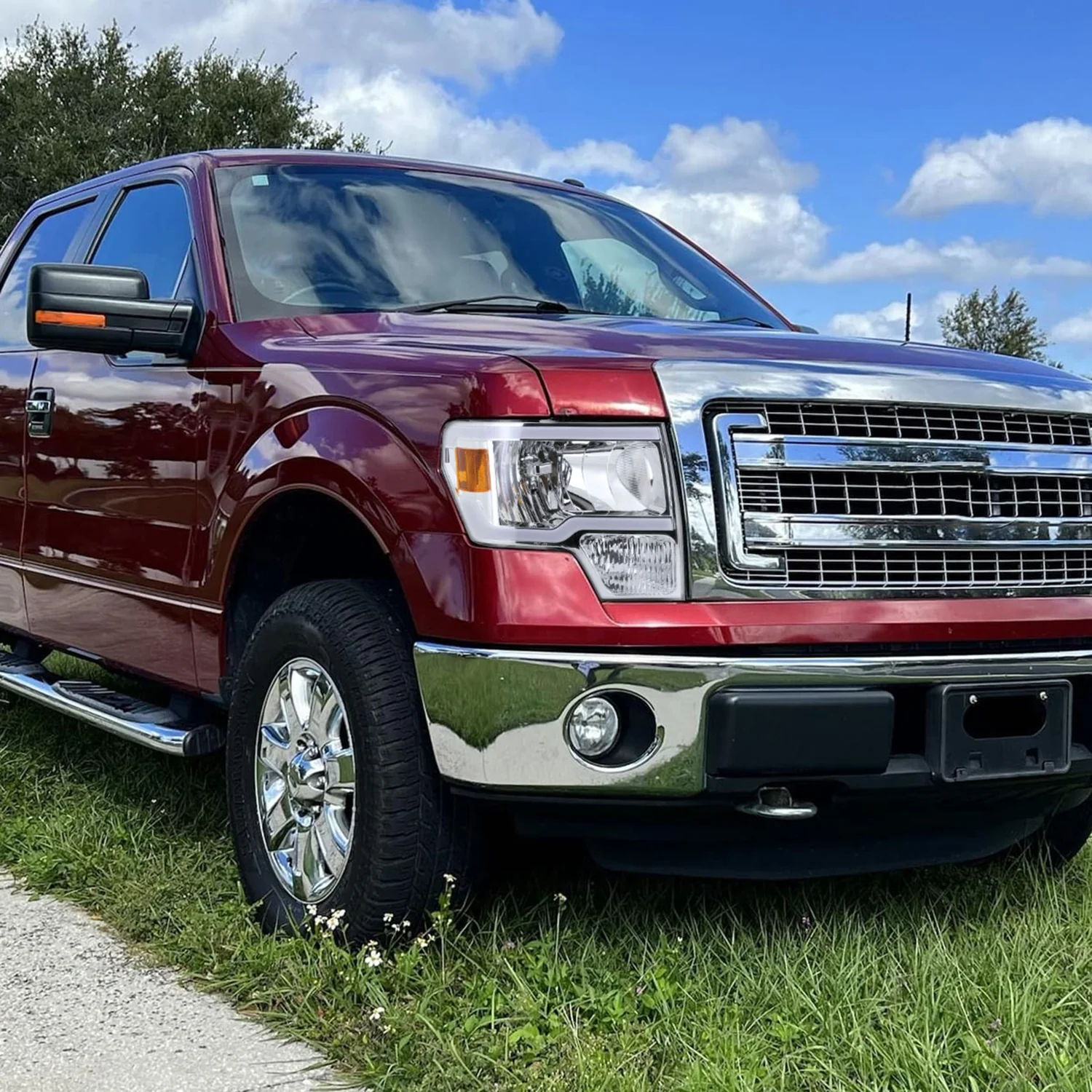 2009-2014 Ford F-150 LED Tube Factory Style Headlights Chrome/Clear Lens - Image 10