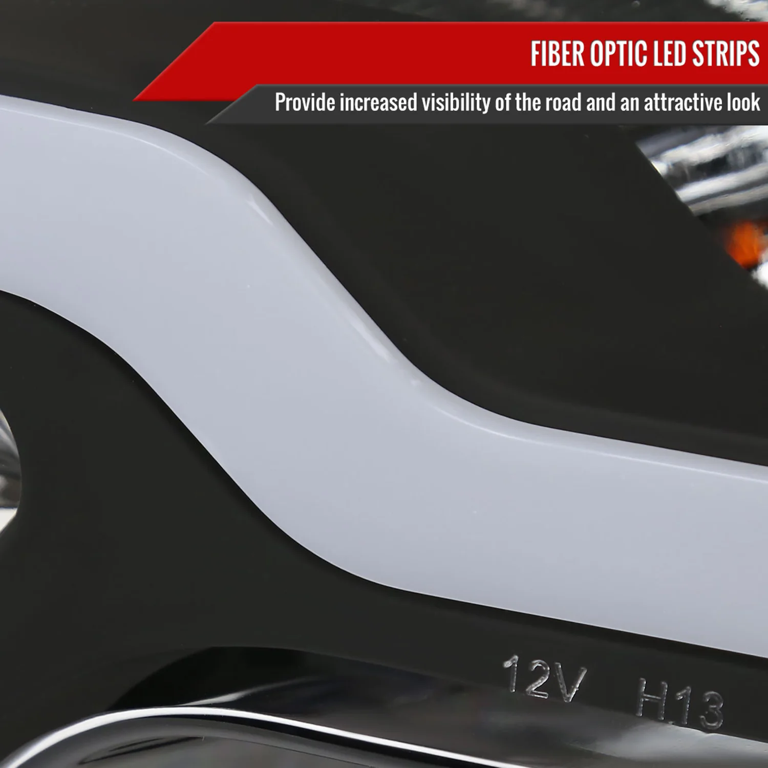 2009-2014 Ford F-150 LED Tube Factory Style Headlights Matte Black/Clear Lens - Image 4