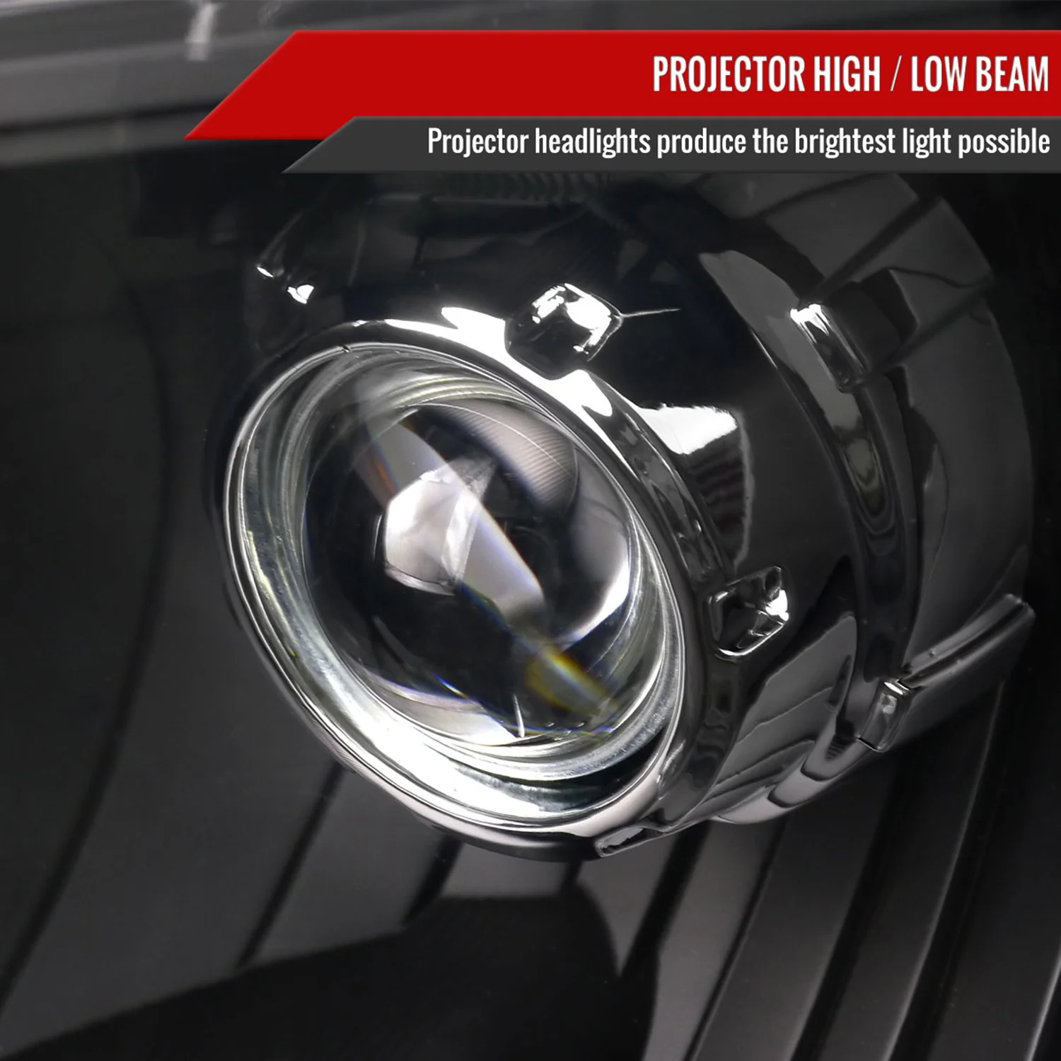 2009-2014 Ford F-150 Projector Headlights w/ Amber Reflectors Matt Black/Clear - Image 3