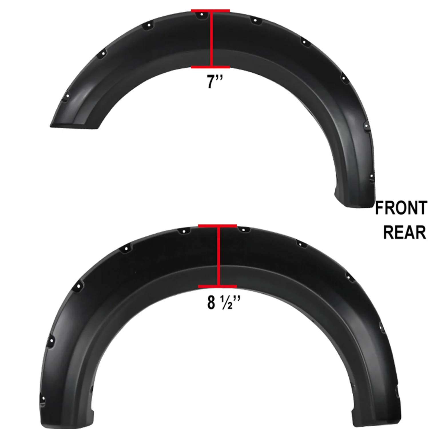2009-2014 Ford F-150 Styleside Smooth Rivet Style Fender Flares Protector - Image 3