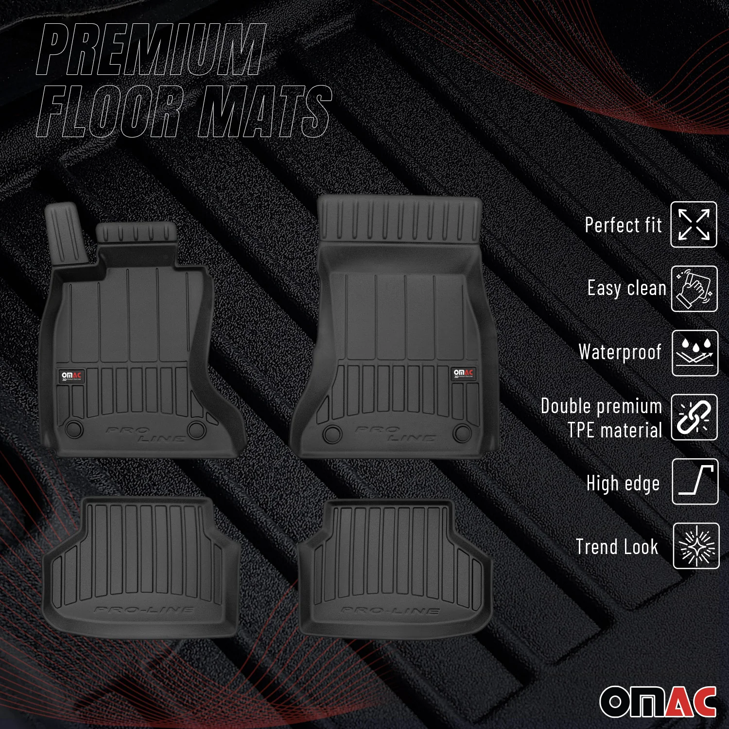 2009-2015 BMW 7 Series F01 Short Sedan Premium Floor Mats Liners Full Set All Weather Heavy Duty - Image 2