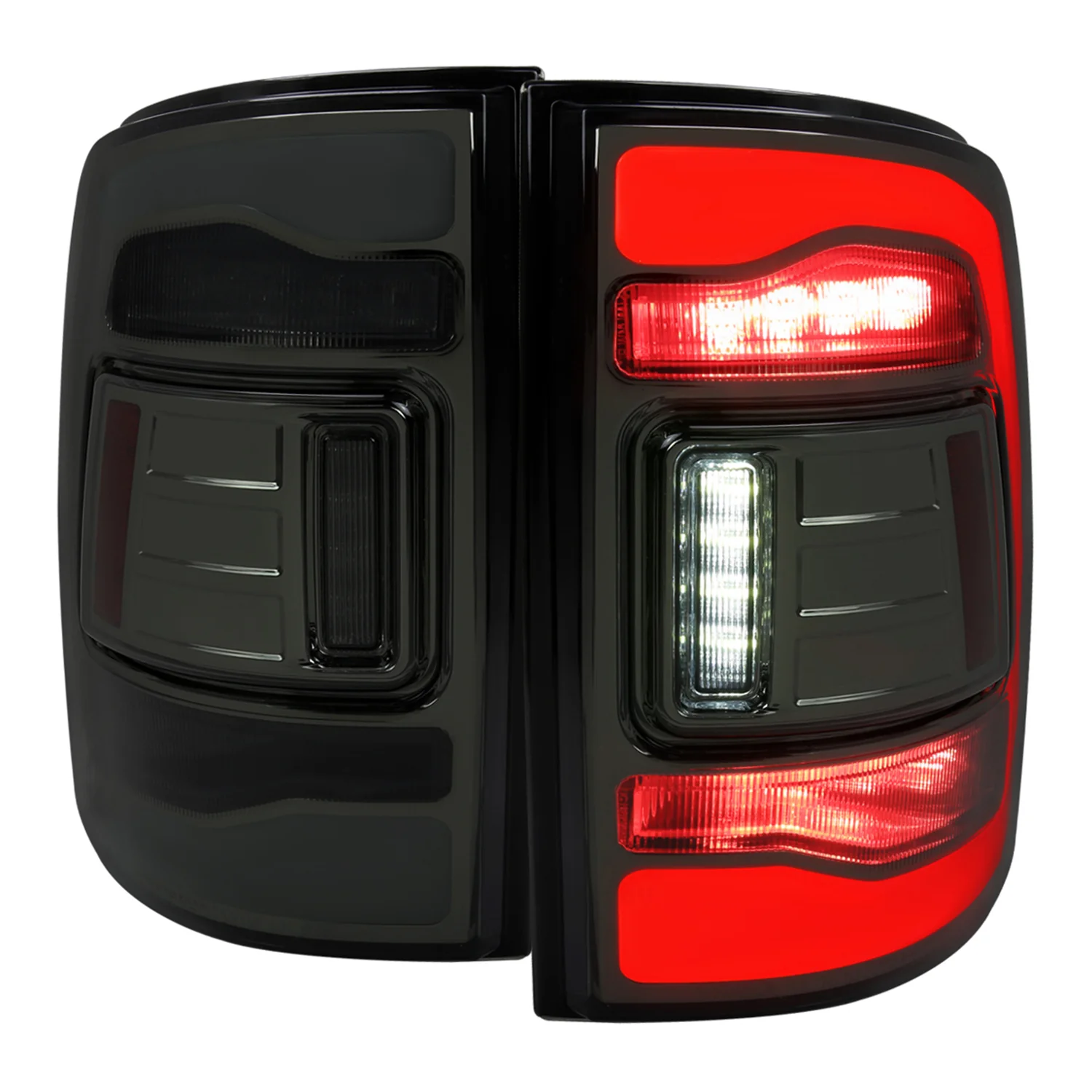 2009-2018 Dodge RAM 1500 2500 3500 LED Bar Tail Lights Chrome/Smoke