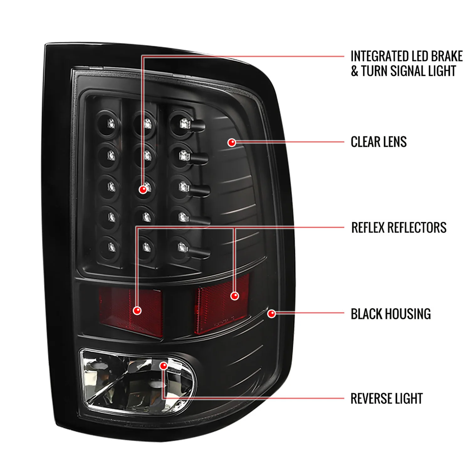 2009-2018 Dodge RAM 1500 2500 3500 LED Tail Lights - V2 Matt Black - Image 8