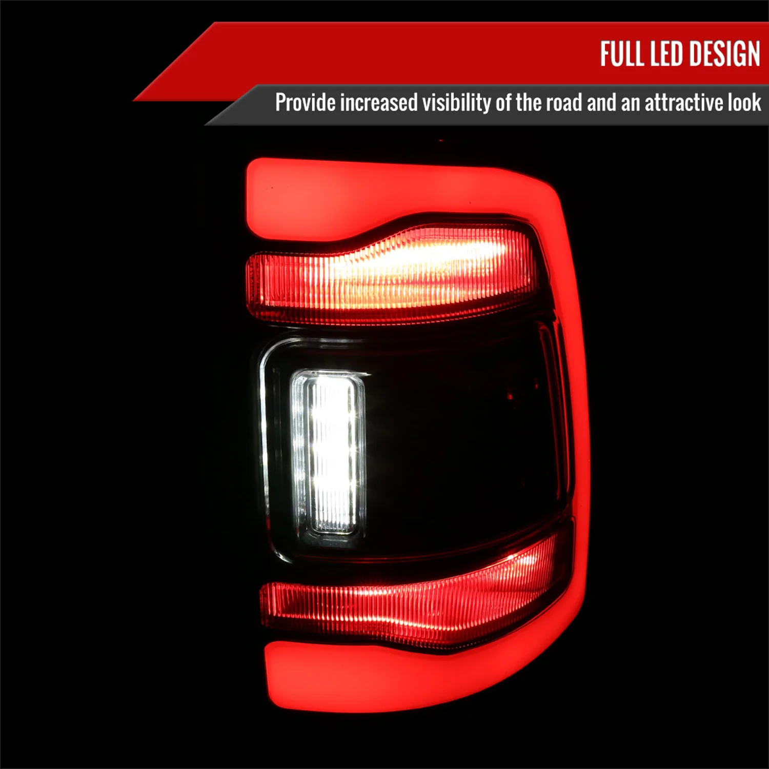 2009-2018 Dodge RAM 1500/ 2500 3500 White LED Bar Tail Lights Black/Smoke - Image 2