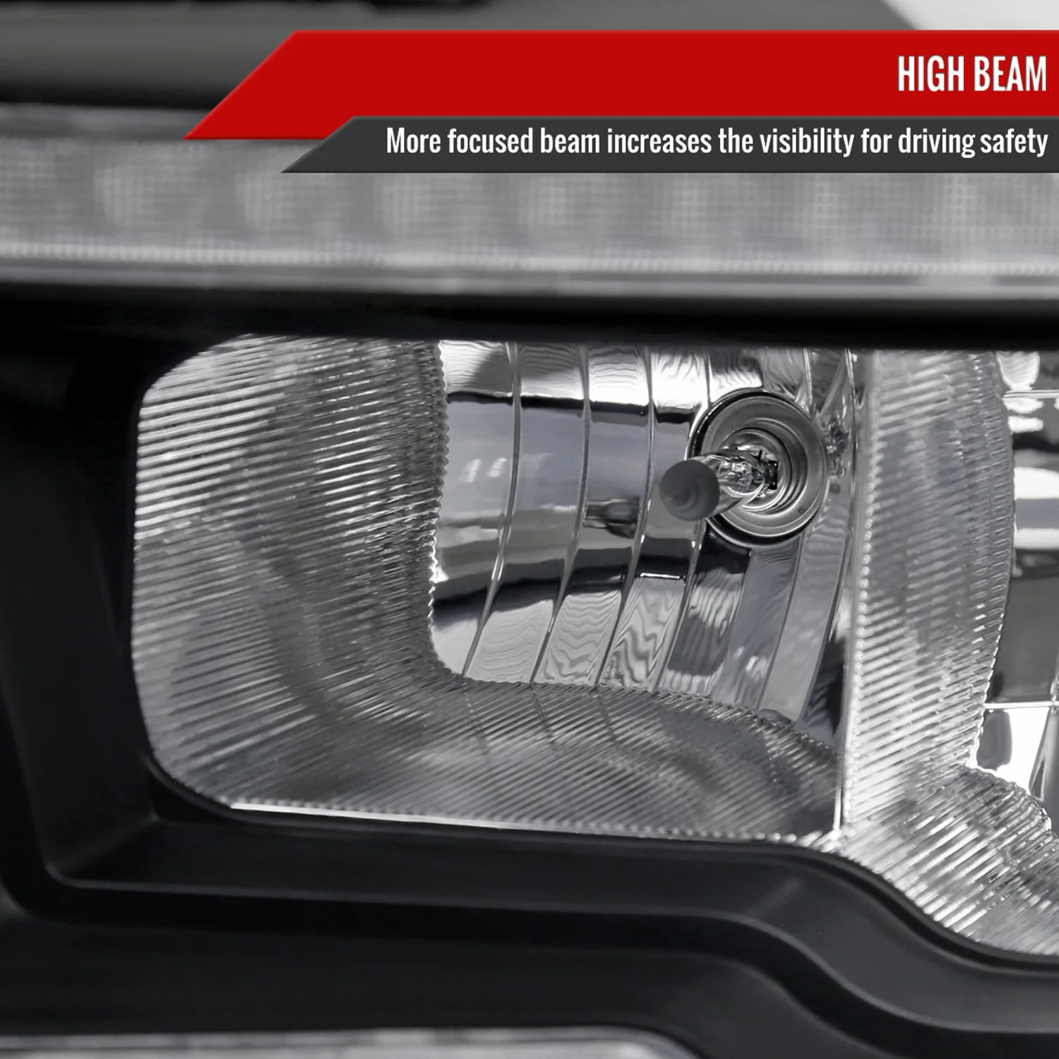 2009-2018 Dodge RAM 1500 RAM 2500 3500 Dual LED Bar Factory Headlights Black - Image 4