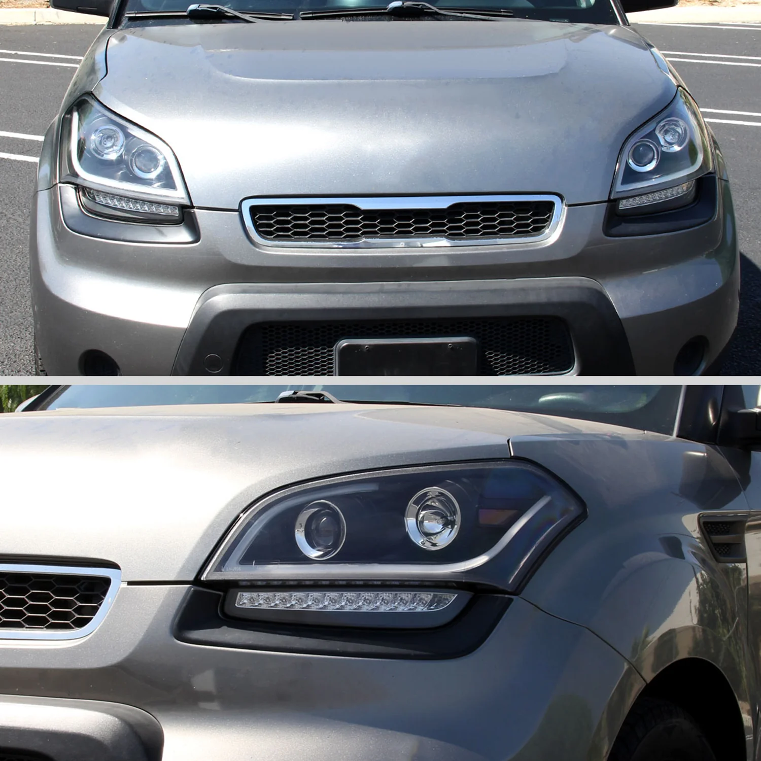 2010-2011 Kia Soul Projector Headlights LED Light Bar&LED Signal Lights Black - Image 10