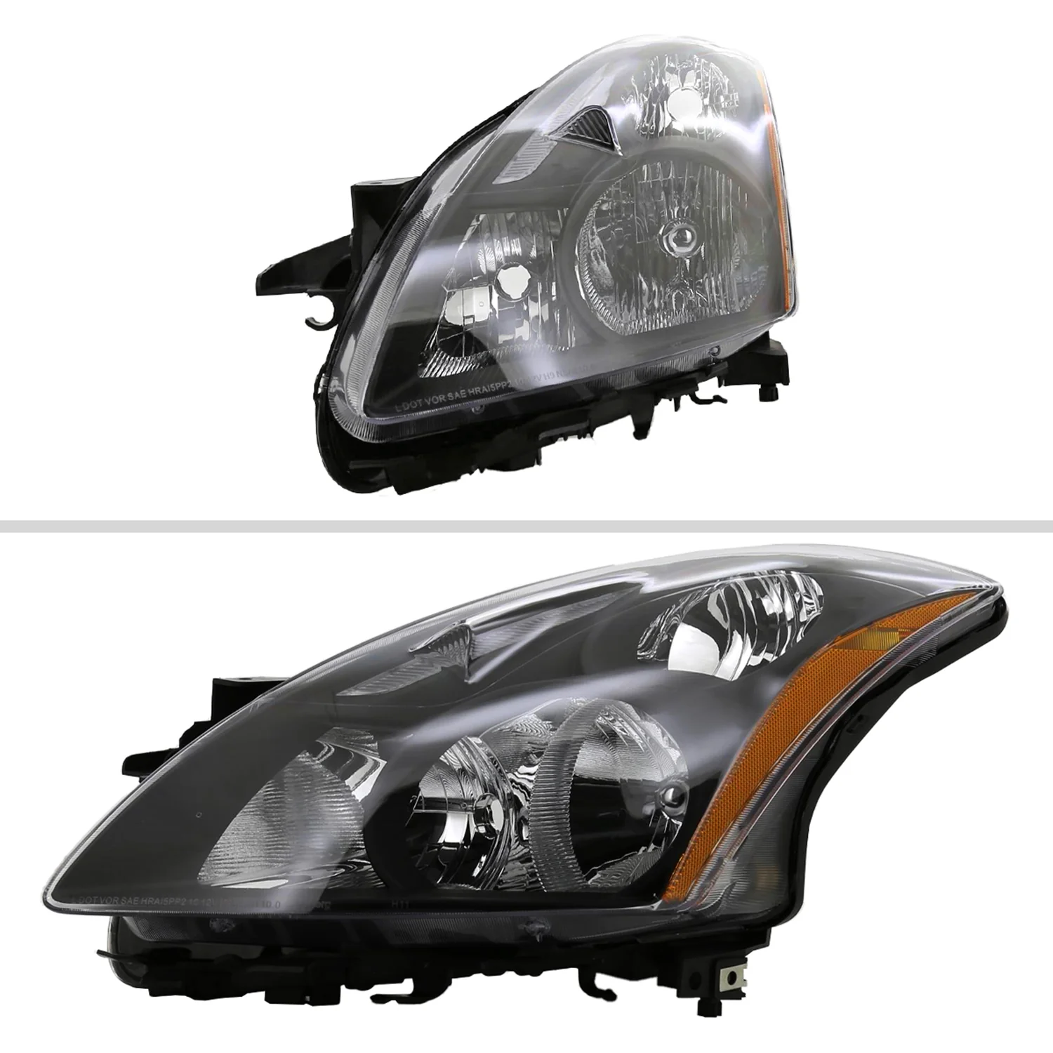 2010-2012 Nissan Altima Sedan Factory Style Headlights Matte Black/Clear Lens - Image 2