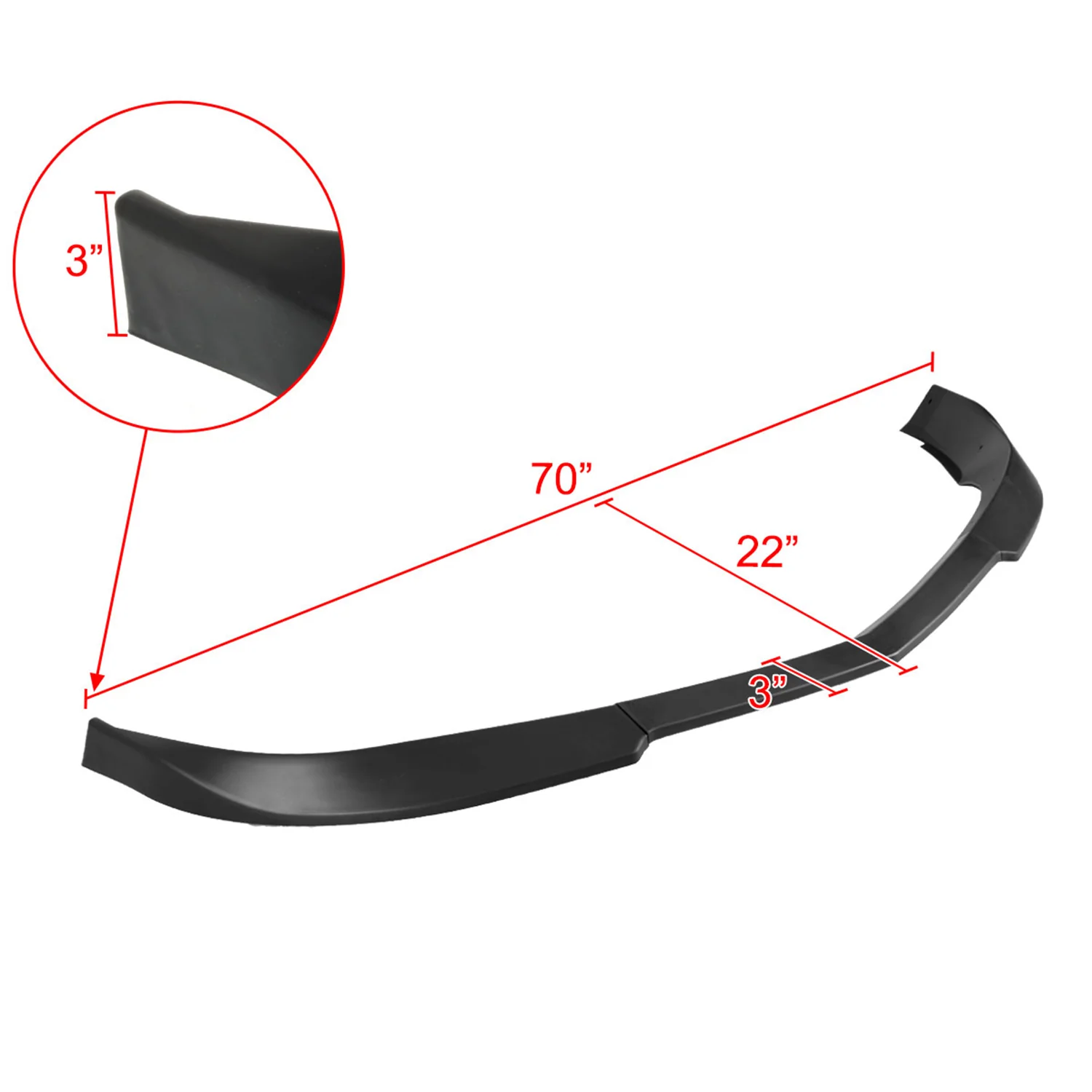 2010-2013 Chevrolet Camaro V6 Matte Black 3PC Front Bumper Lip Splitter Kit - Image 2
