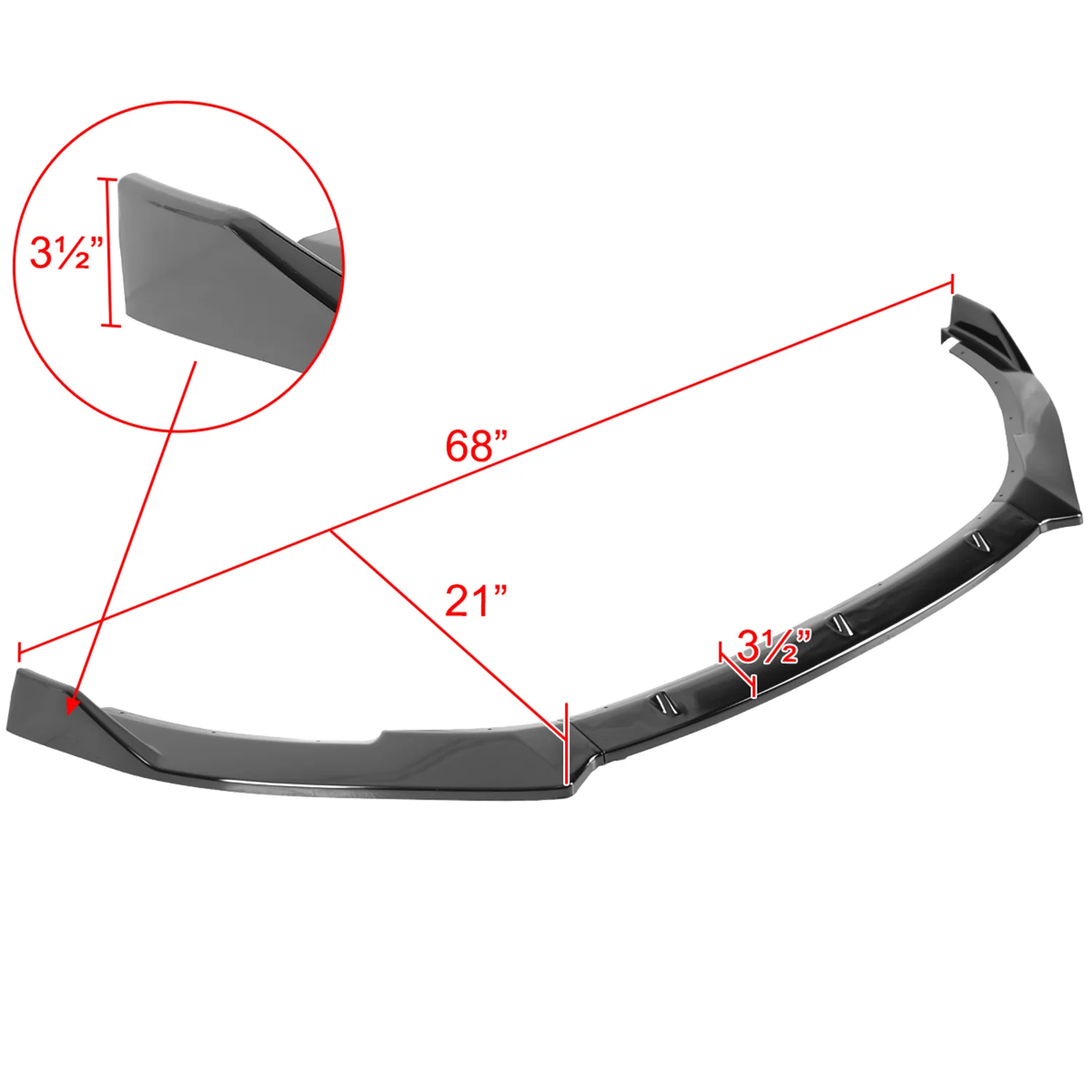2010-2013 VW Golf/GTI Glossy Black 3Pcs Front Bumper Lip Splitter Kit - Image 2