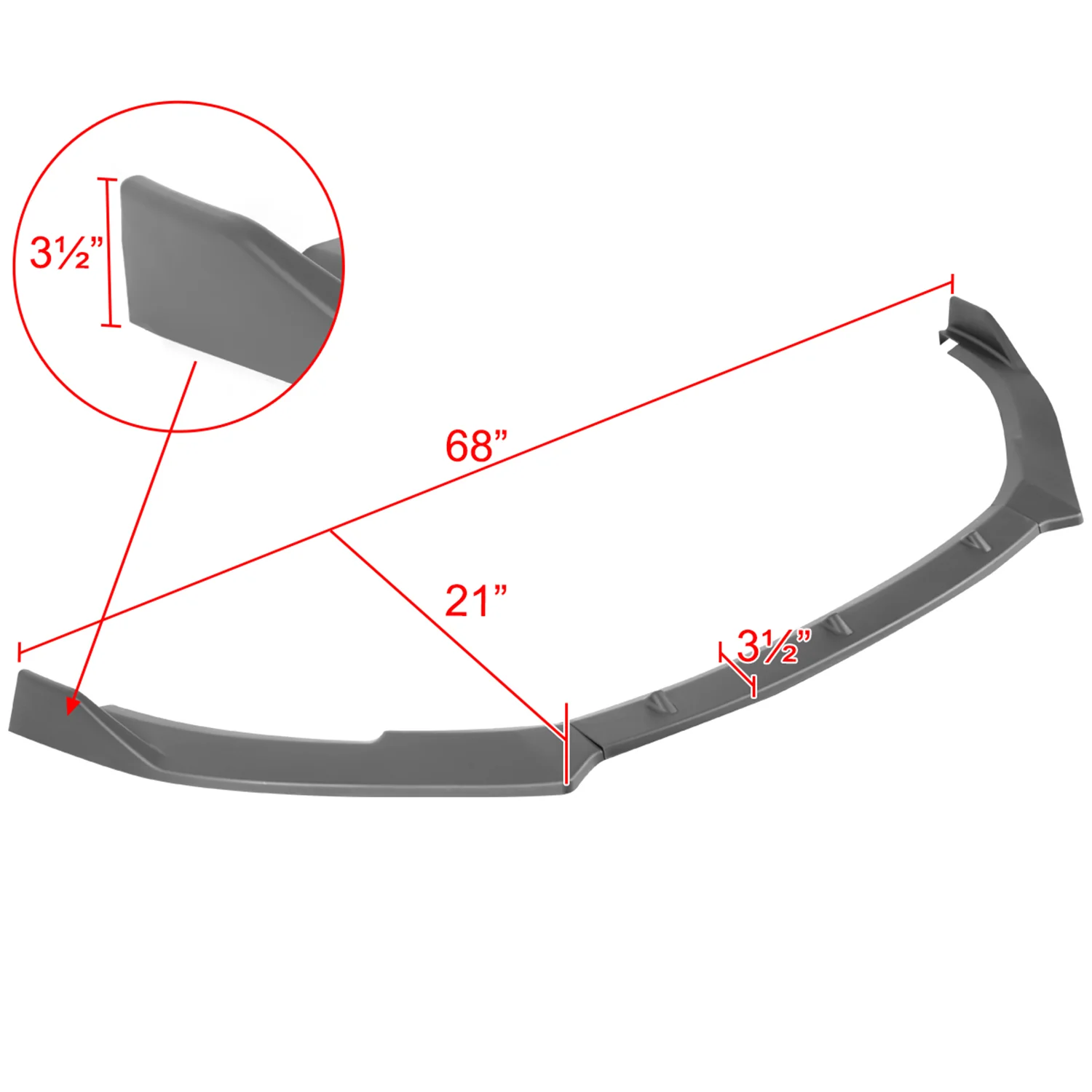 2010-2013 VW Golf/GTI Matte Black 3Pcs Front Bumper Lip Splitter Kit - Image 2