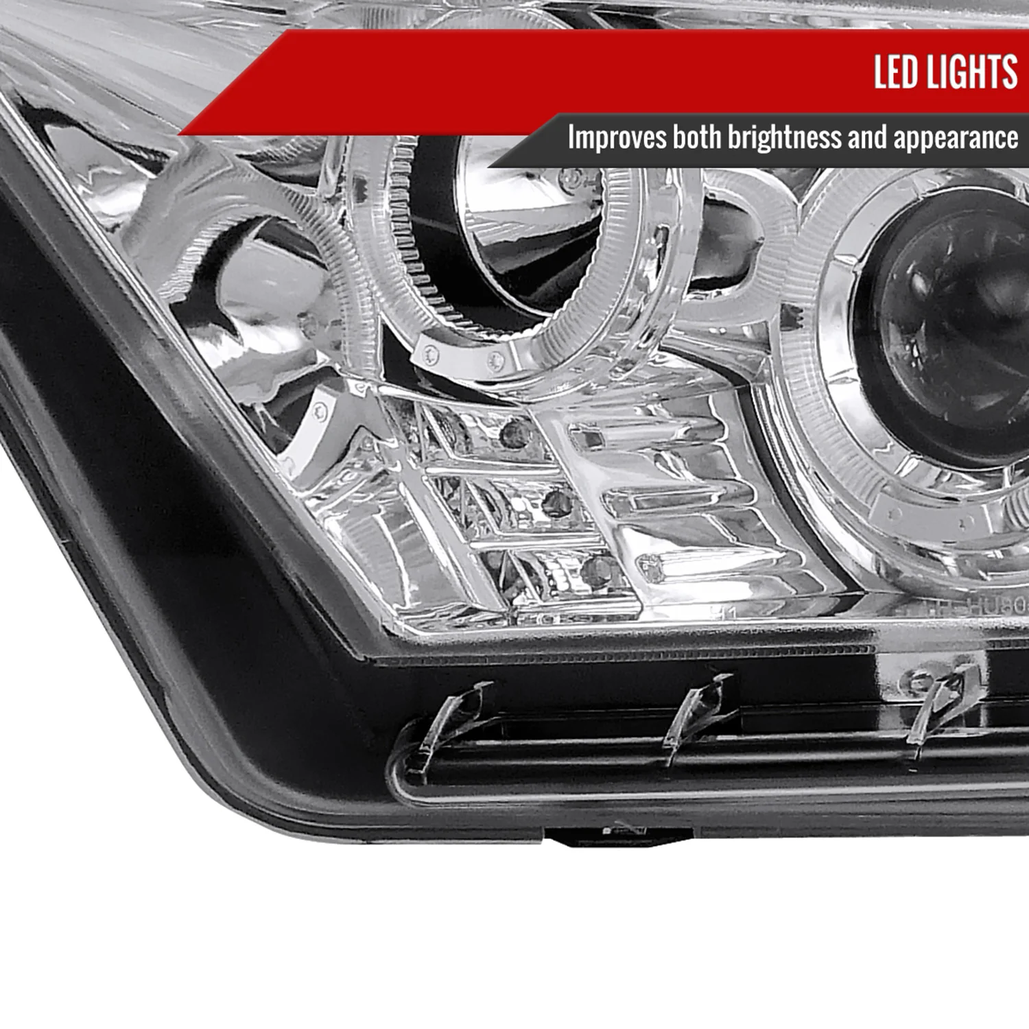 2010-2014 Ford Mustang Dual Halo Projector Headlights Chrome/Clear Lens - Image 5