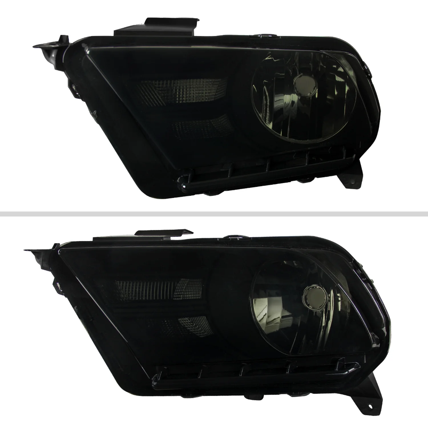 2010-2014 Ford Mustang Factory Style Headlights Black Housing/Smoke Lens - Image 2