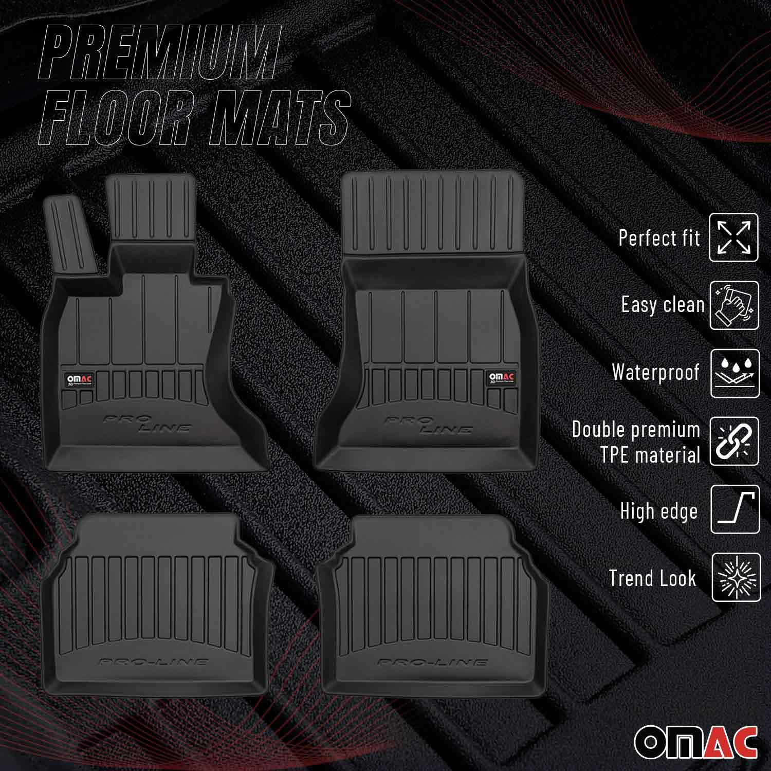 2010-2017 BMW 5 Series GT F07 2WD Premium Floor Mats Liners Full Set All Weather Heavy Duty Black - Image 2