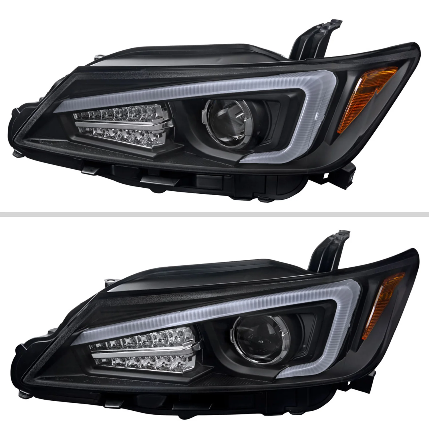 2011-2013 Scion tC LED Bar Projector Headlights LED Turn Signal Lights Black - Image 2