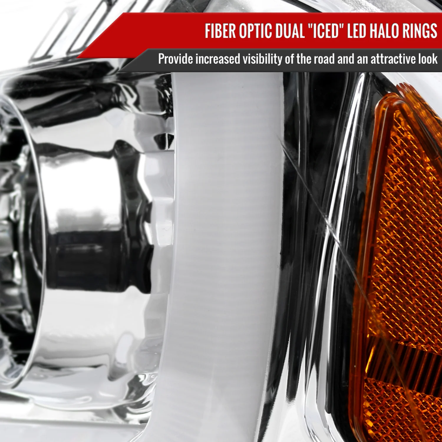 2011-2014 Dodge Charger Dual LED U-Bar Projector Headlights Chrome/Clear Lens - Image 4