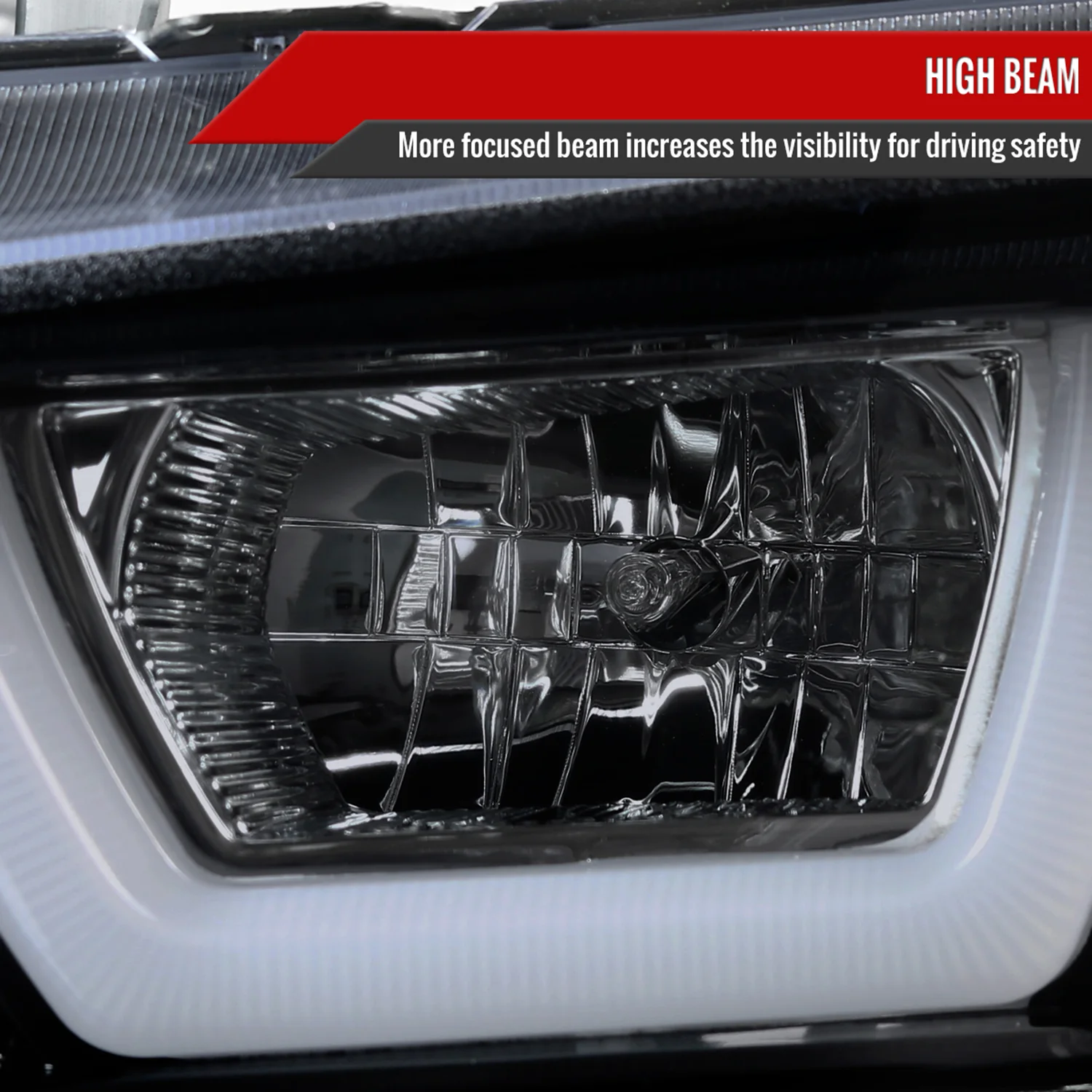 2011-2014 Dodge Charger Dual LED U-Bar Projector Headlights Glossy Black/Smoke - Image 3