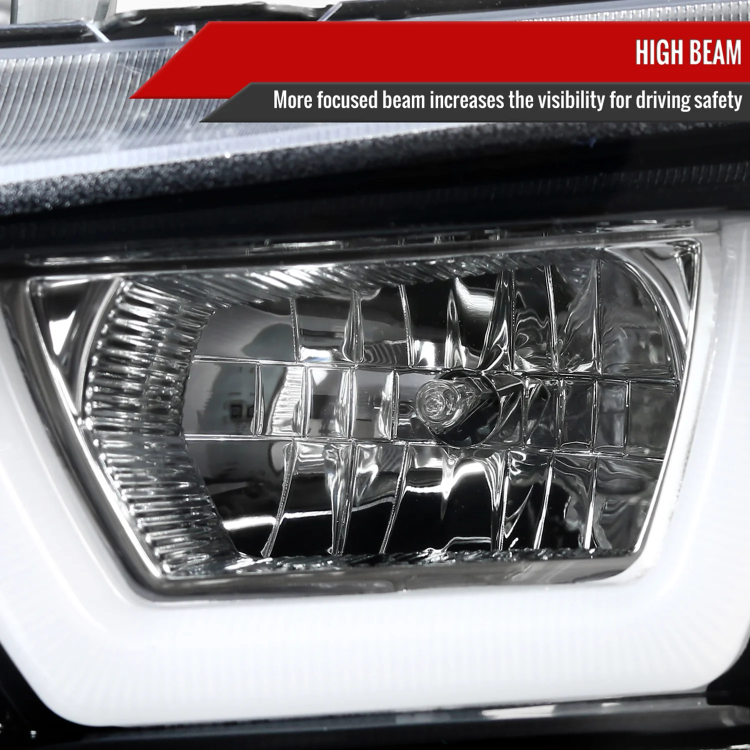 2011-2014 Dodge Charger Dual LED U-Bar Projector Headlights Jet Black/Clear - Image 3