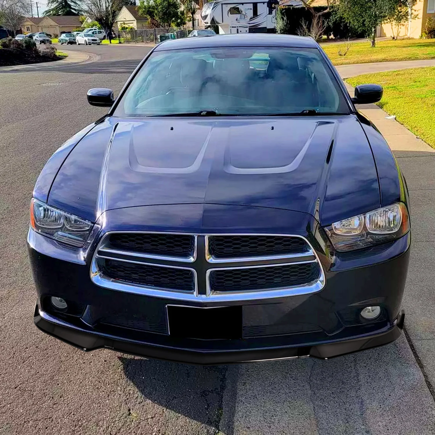 2011-2014 Dodge Charger SRT8 Glossy Black 3PC Front Bumper Lip Splitter Kit - Image 10