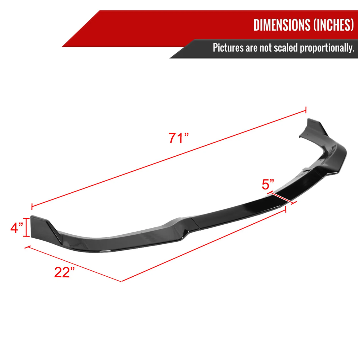 2011-2014 Dodge Charger SRT8 Glossy Black 3PC Front Bumper Lip Splitter Kit - Image 2