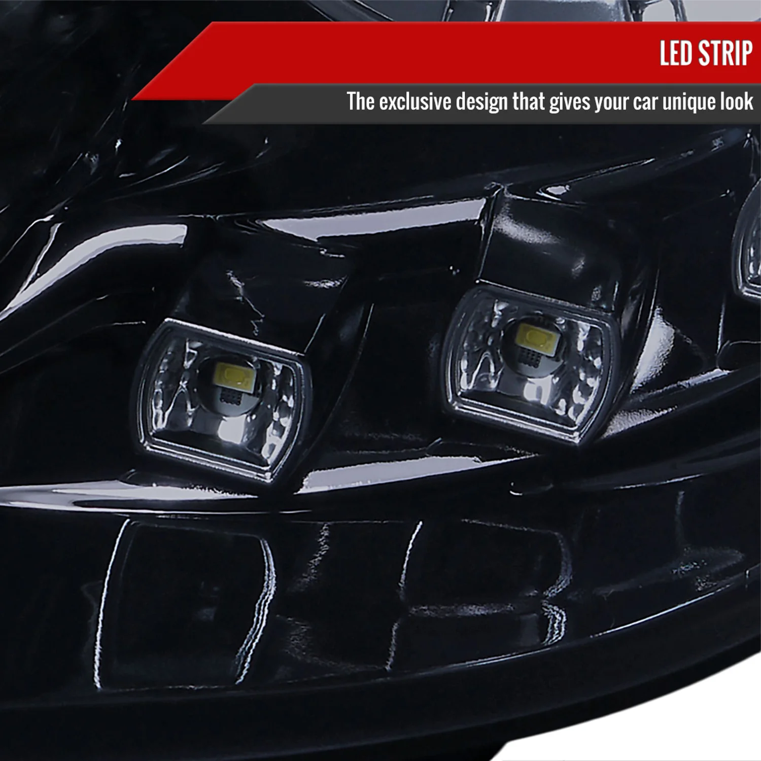 2011-2014 Hyundai Sonata Projector Headlights SMD LED Light Strip Black/Smoke - Image 5