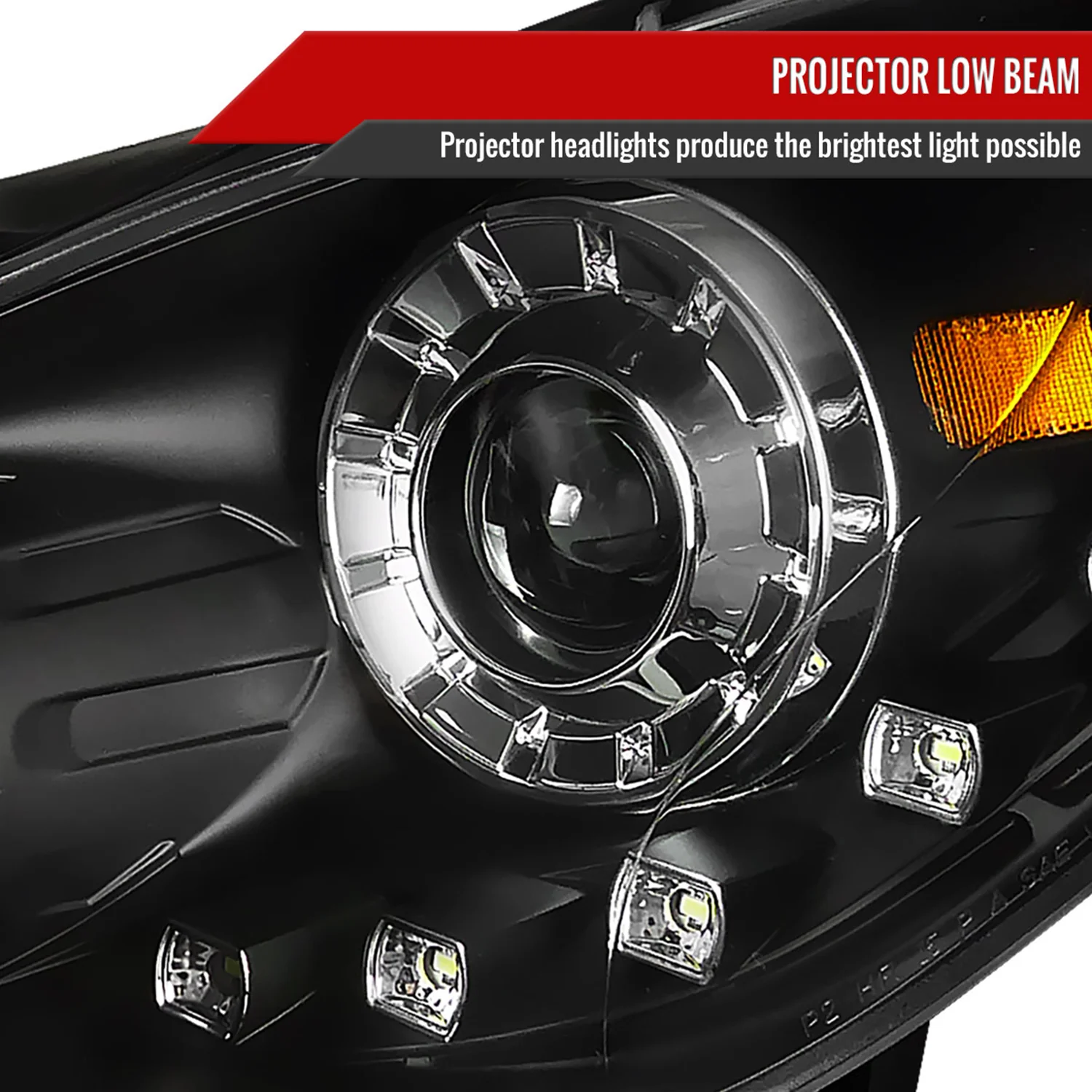 2011-2014 Hyundai Sonata Projector Headlights SMD LED Light Strip Matt Black - Image 3