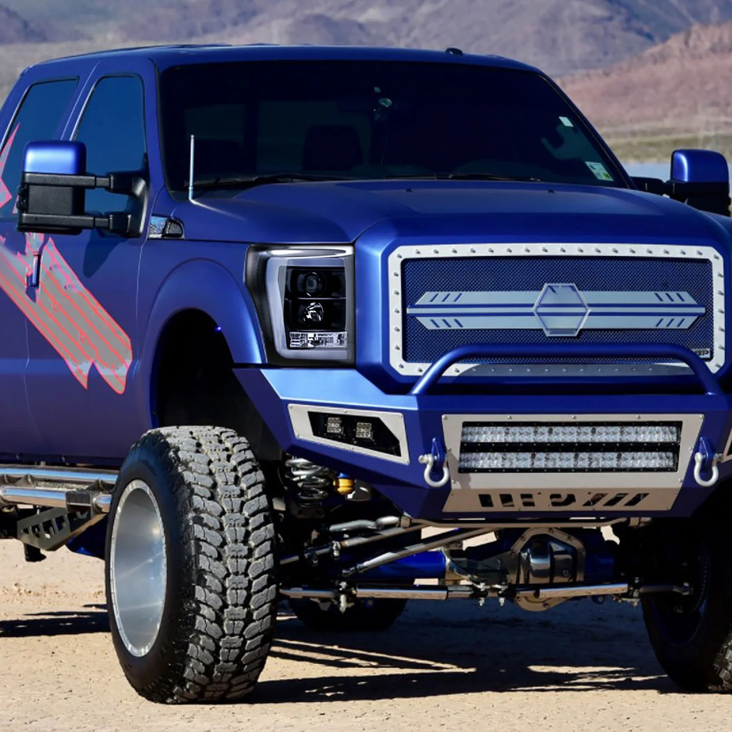 2011-2016 F-250/350/450/550 LED C-Bar Projector Headlights Glossy Black/Smoke - Image 10