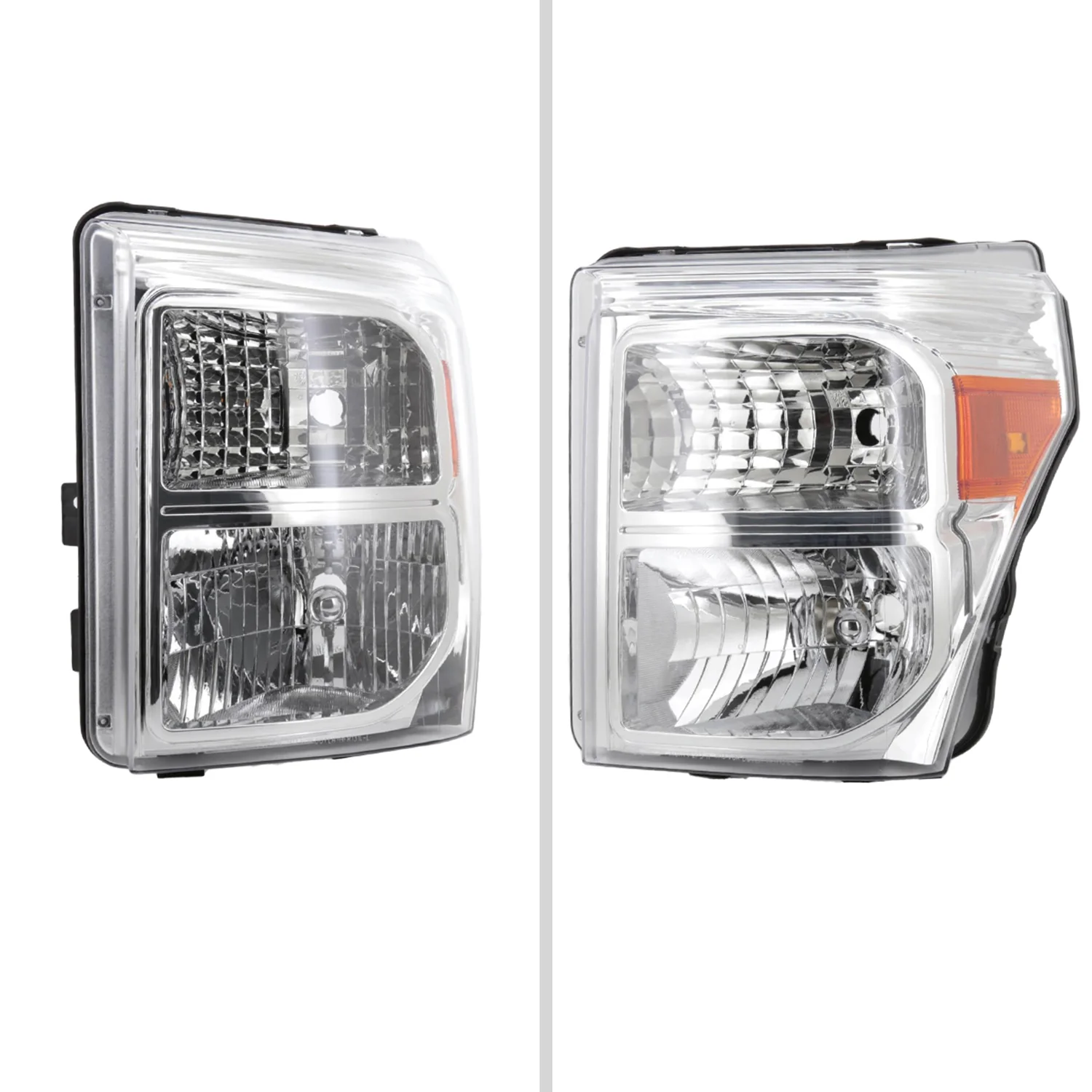 2011-2016 Ford F-250/350/450/550 Super Duty Factory Headlights Amber / Chrome - Image 2