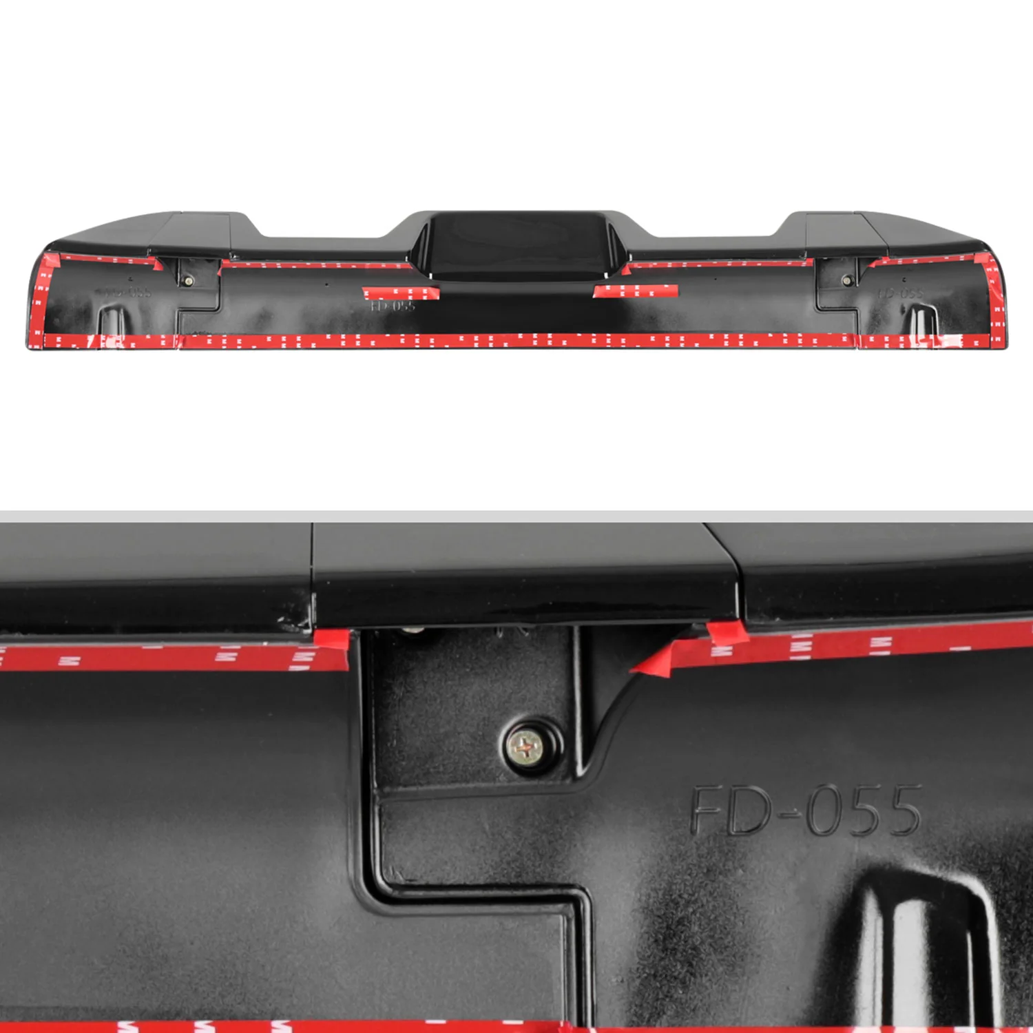 2011-2016 Ford F-250/F-350/F-450 Rear Roof Glossy Black Truck Spoiler Wing Kit - Image 6