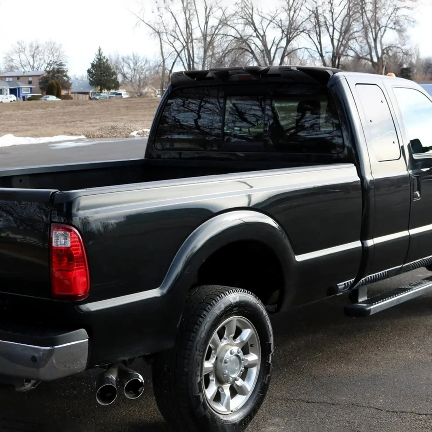 2011-2016 Ford F-250/F-350/F-450 Rear Roof Glossy Black Truck Spoiler Wing Kit - Image 8