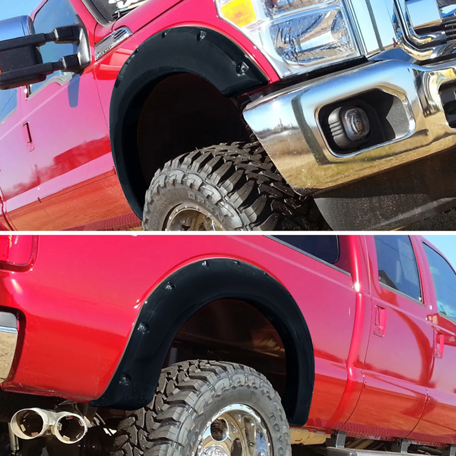 2011-2016 Ford F-250/F-350 SuperDuty Smooth Rivet Style Fender Flares - Image 10