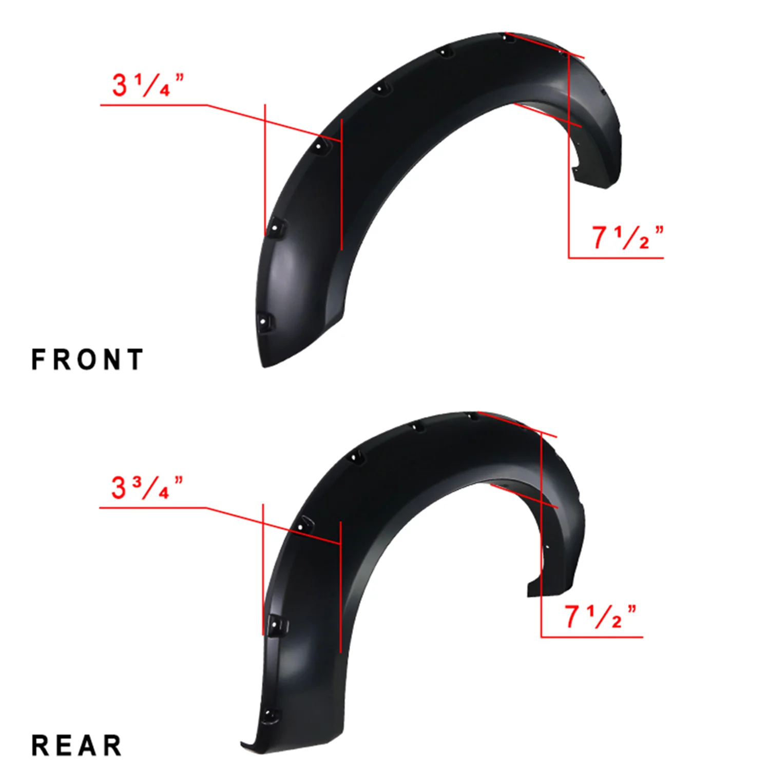 2011-2016 Ford F-250/F-350 SuperDuty Smooth Rivet Style Fender Flares - Image 2