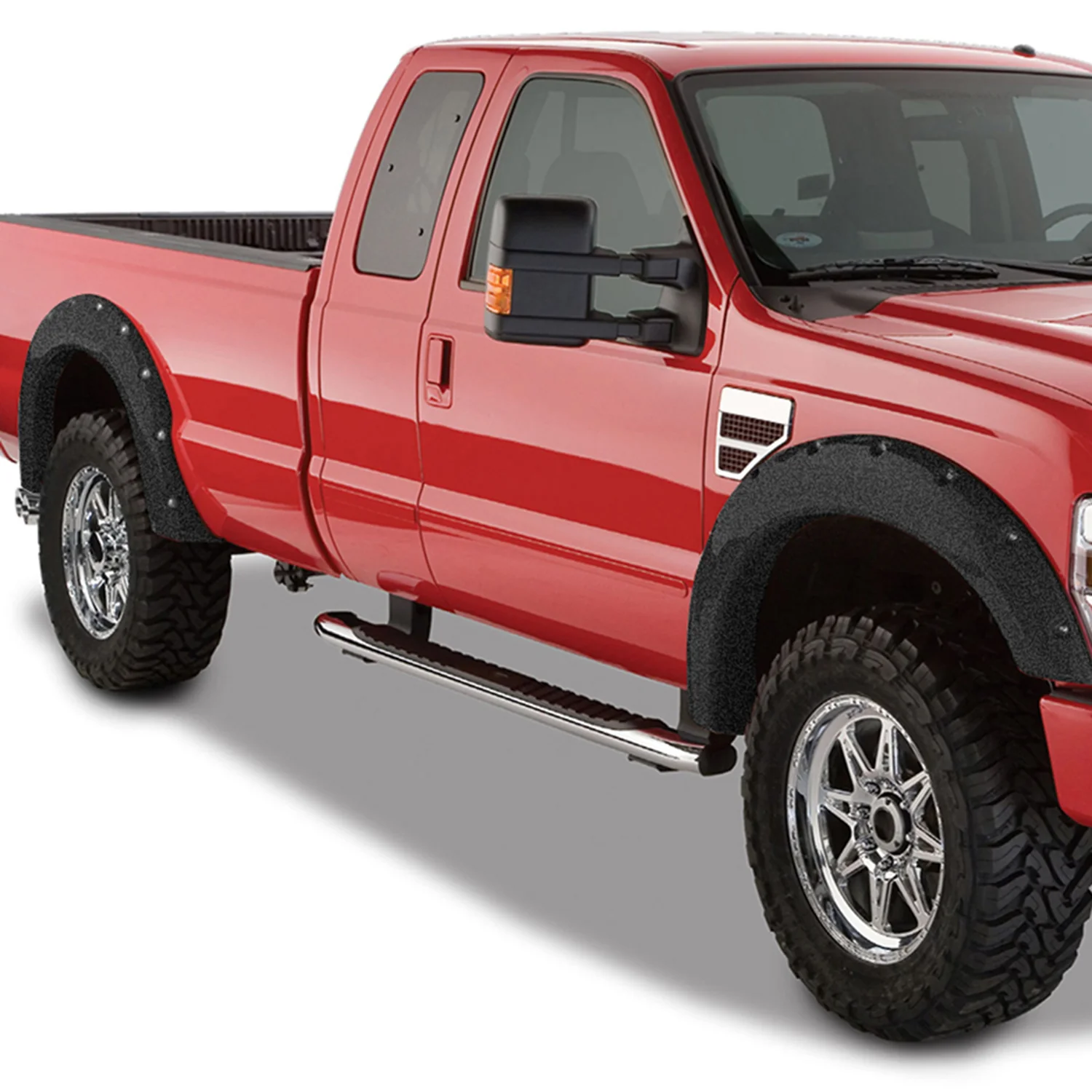 2011-2016 Ford F-250 / F-350 SuperDuty Short Bed Only Textured Rivet Style Fender Flares 1 set of 4 pieces - Image 10