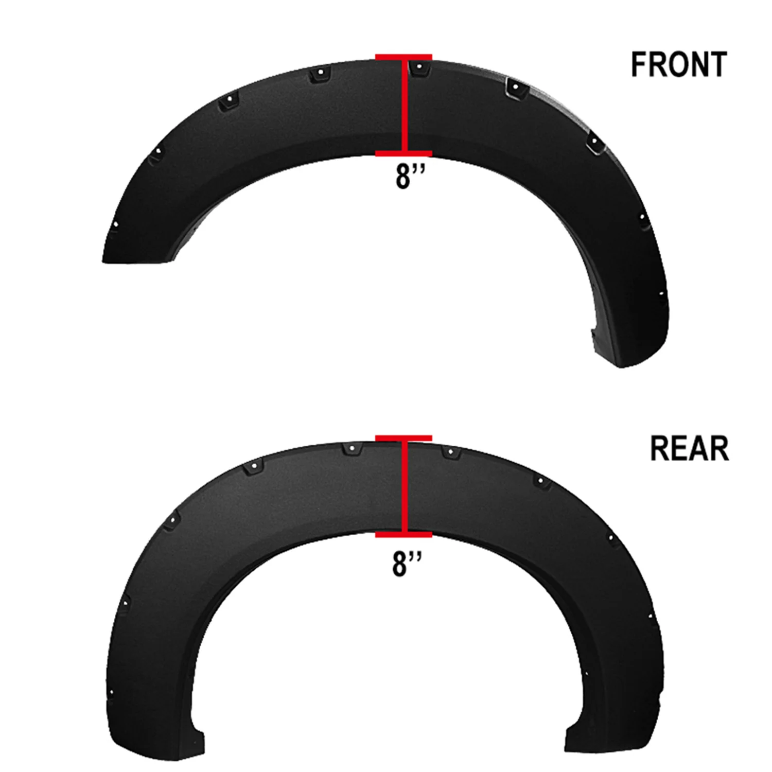 2011-2016 Ford F-250 / F-350 SuperDuty Short Bed Only Textured Rivet Style Fender Flares 1 set of 4 pieces - Image 2