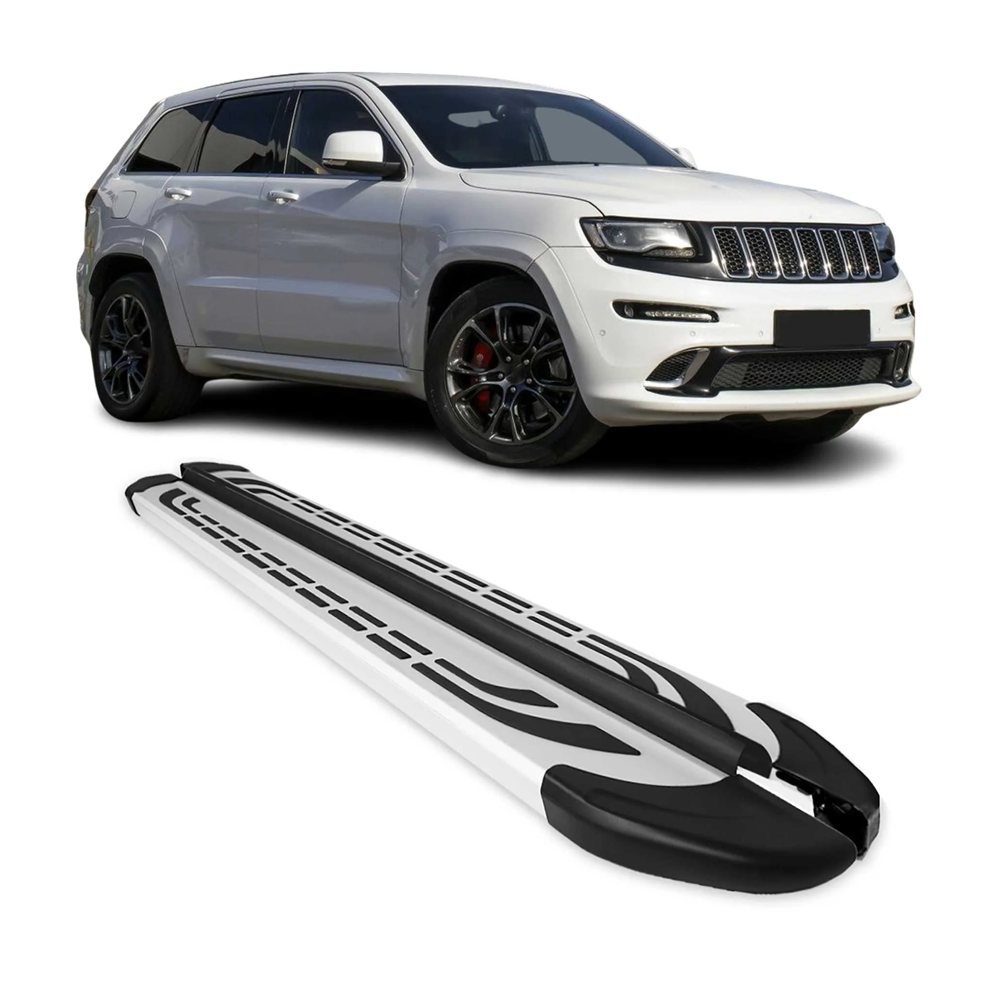 2011-2021 Jeep Grand Cherokee Running Boards Side Steps Silver