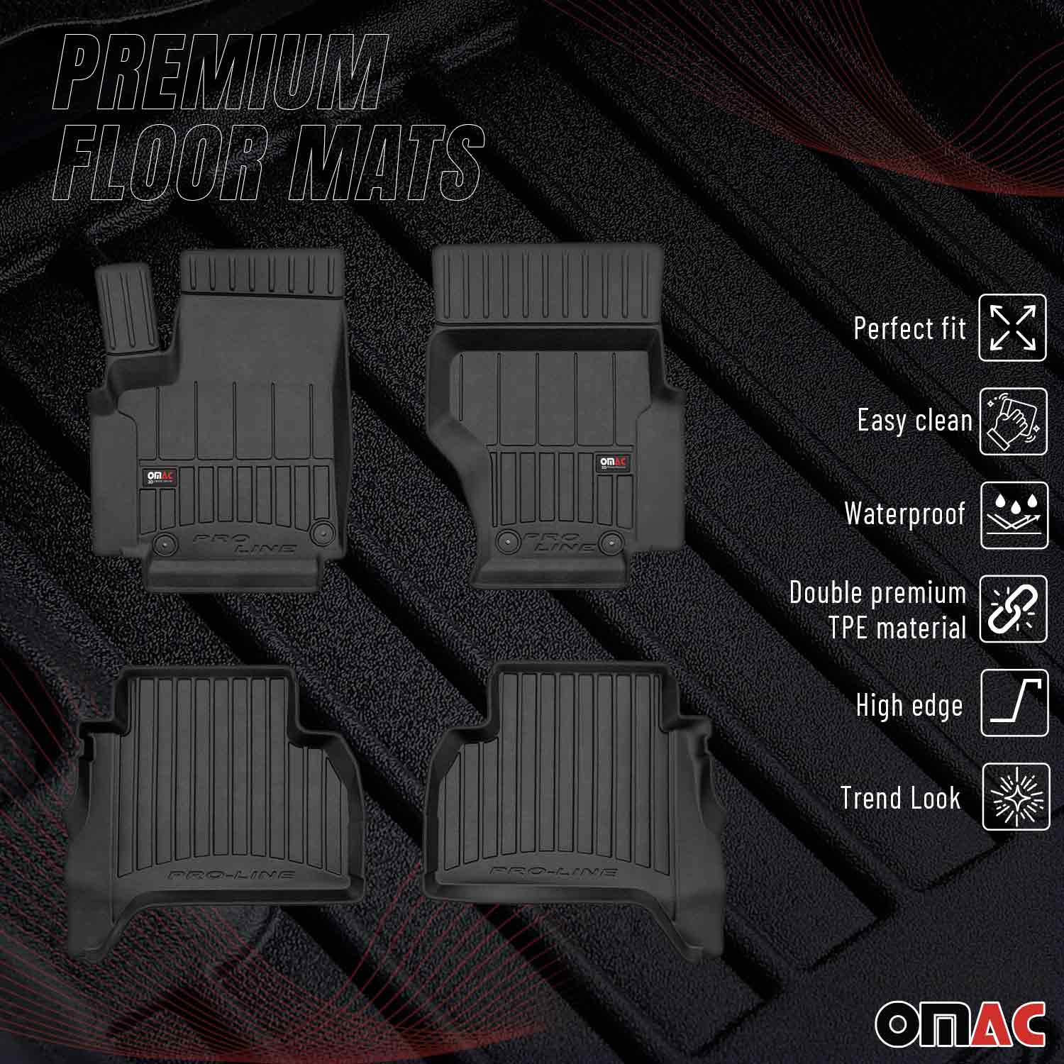 2011-2021 VW Amarok Double Cab Premium Floor Mats Liners Full Set All Weather Heavy Duty - Image 2