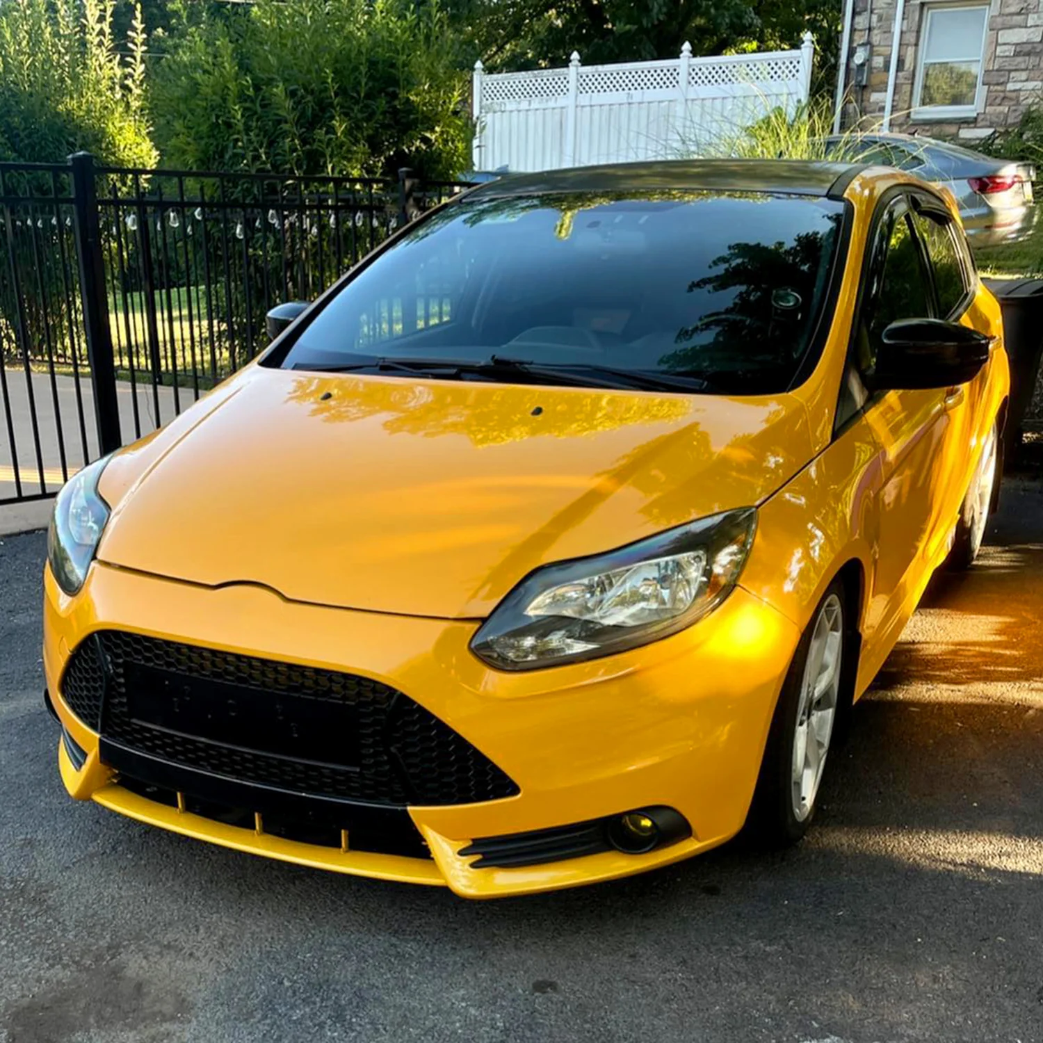 2012-2014 Ford Focus Factory Headlights w/Amber Reflectors Matt Black/Clear - Image 9