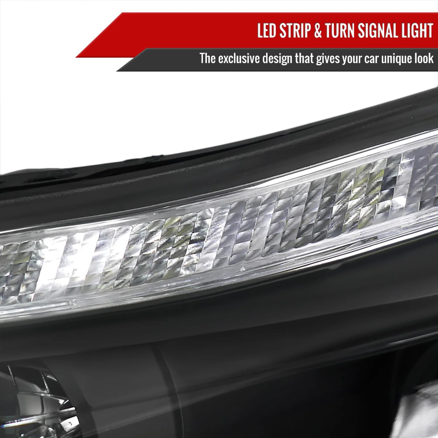 2012-2014 Ford Focus Projector Headlights LED Light & LED Signal Lights Black - Image 6