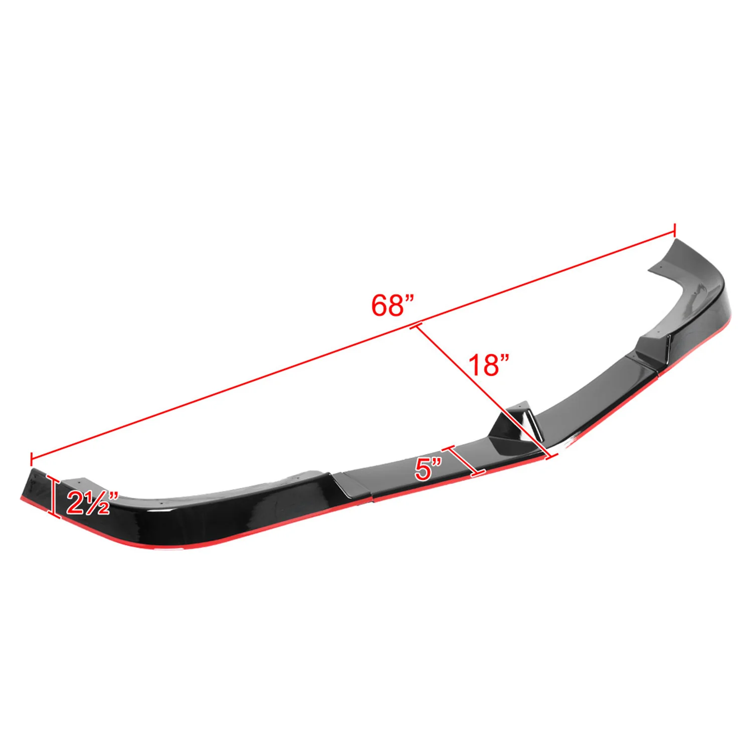 2012-2014 Mercedes W204 C Class Glossy Black/Red Front Bumper Lip Splitter Kit - Image 2