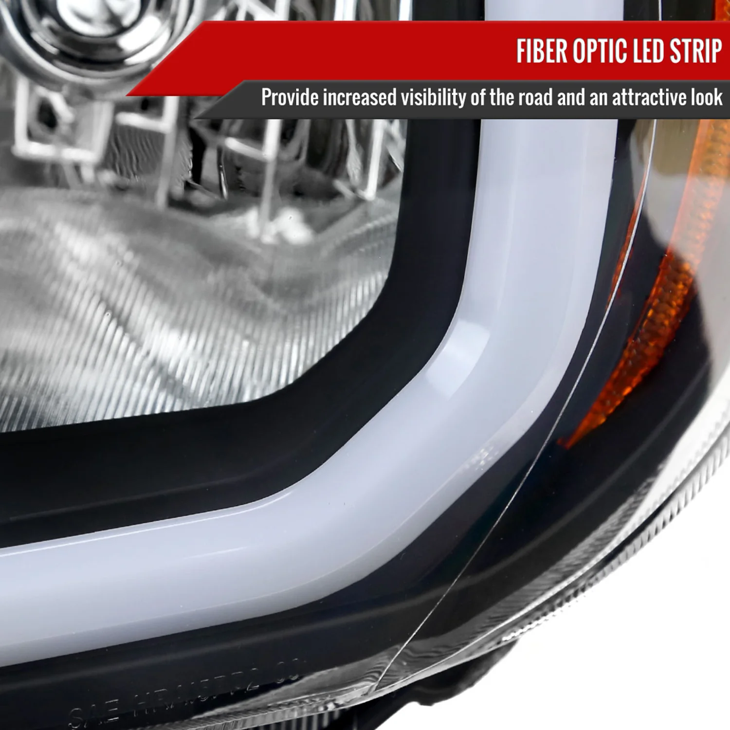 2012-2015 Toyota Tacoma LED Bar Factory Headlights Amber Reflector Matt Black - Image 4