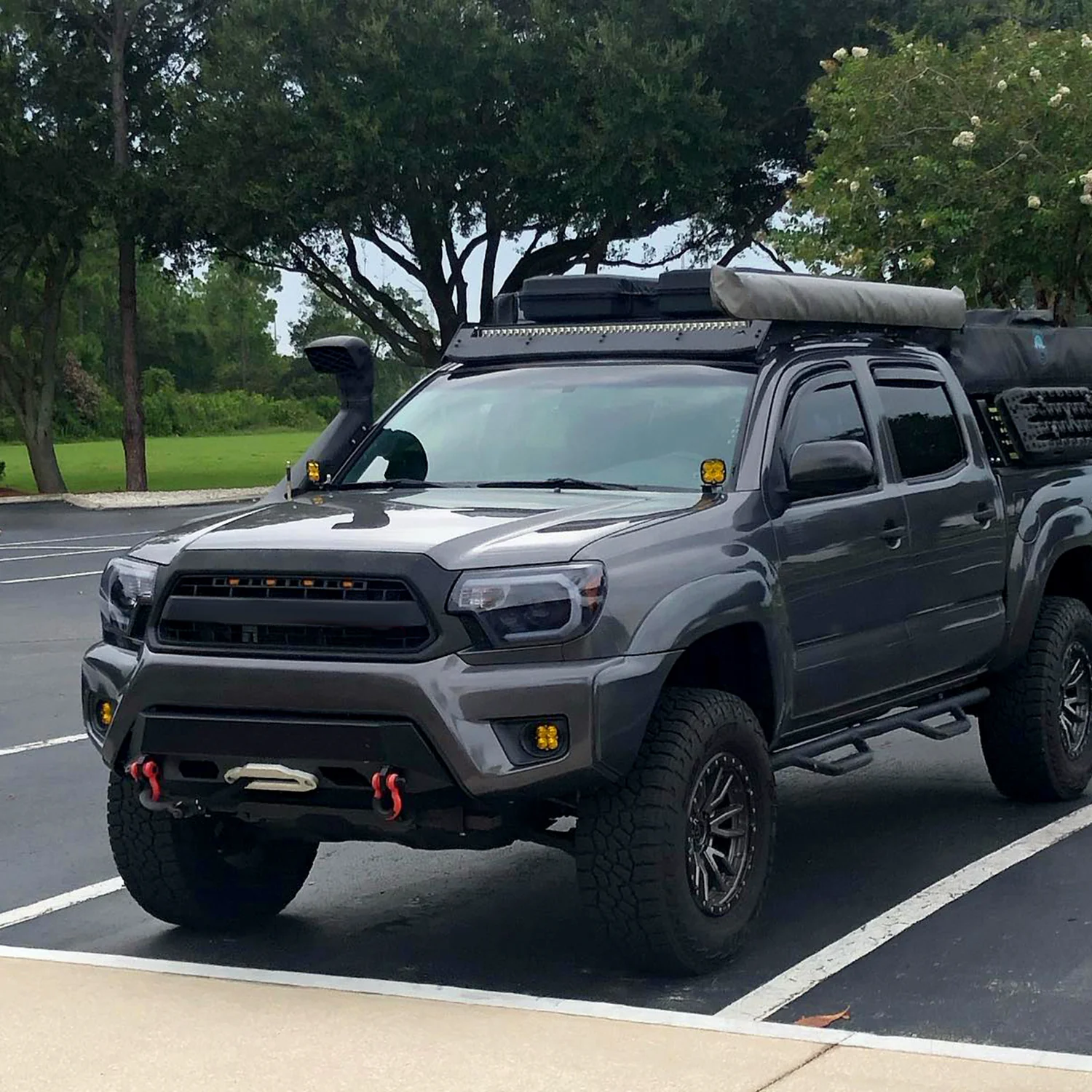 2012-2015 Toyota Tacoma LED C-Bar Projector Headlights Glossy Black/Smoke Lens - Image 9