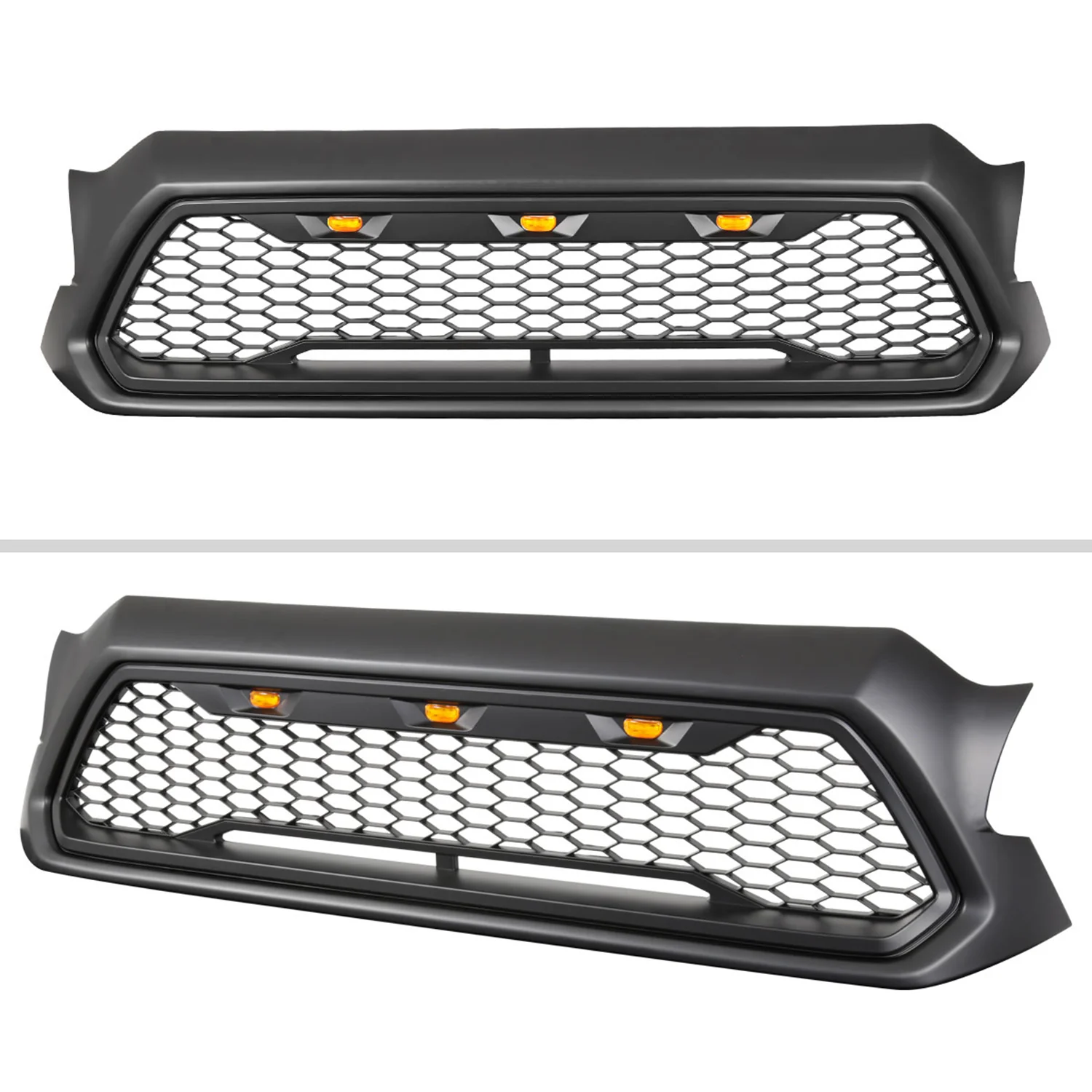 2012-2015 Toyota Tacoma Matte Black Mesh Replacement Grille w/ LED Lights - Image 3