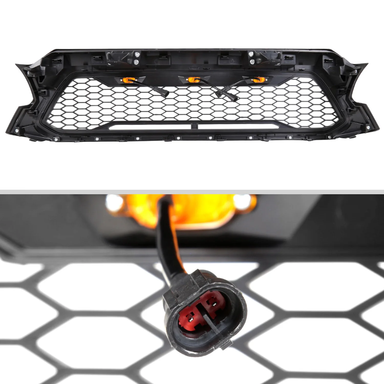 2012-2015 Toyota Tacoma Matte Black Mesh Replacement Grille w/ LED Lights - Image 7