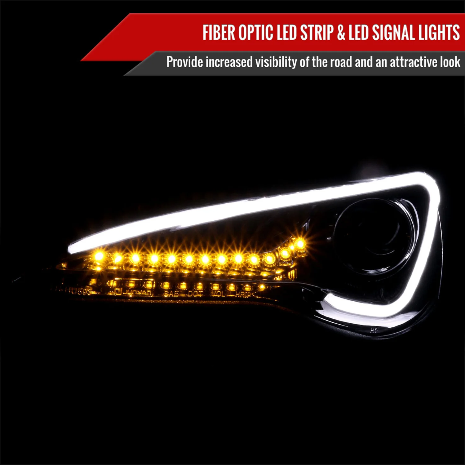 2012-2017 Toyota 86/ Scion FRS LED Bar Headlights LED Signal Lights Black - Image 2