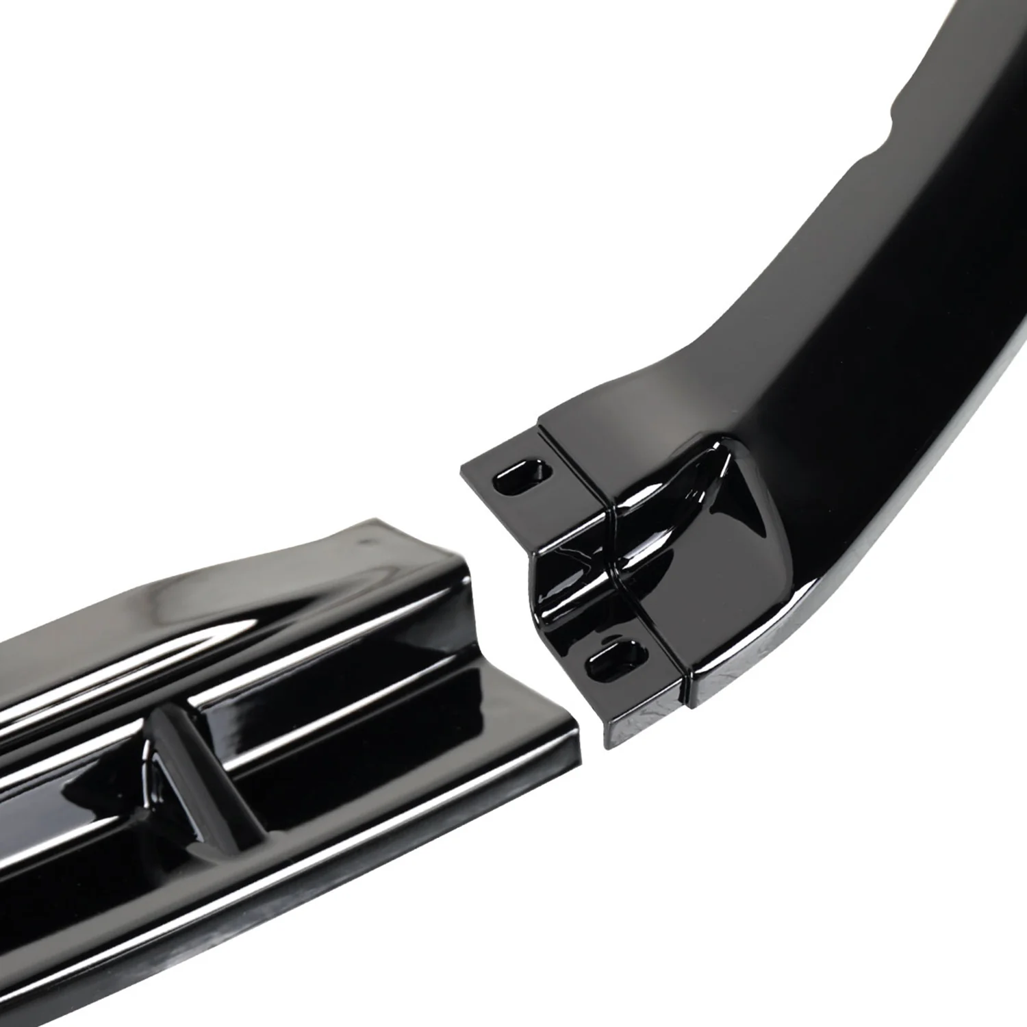 2013-2014 Ford Mustang Glossy Black 3Pcs Front Bumper Lip Splitter Kit - Image 3