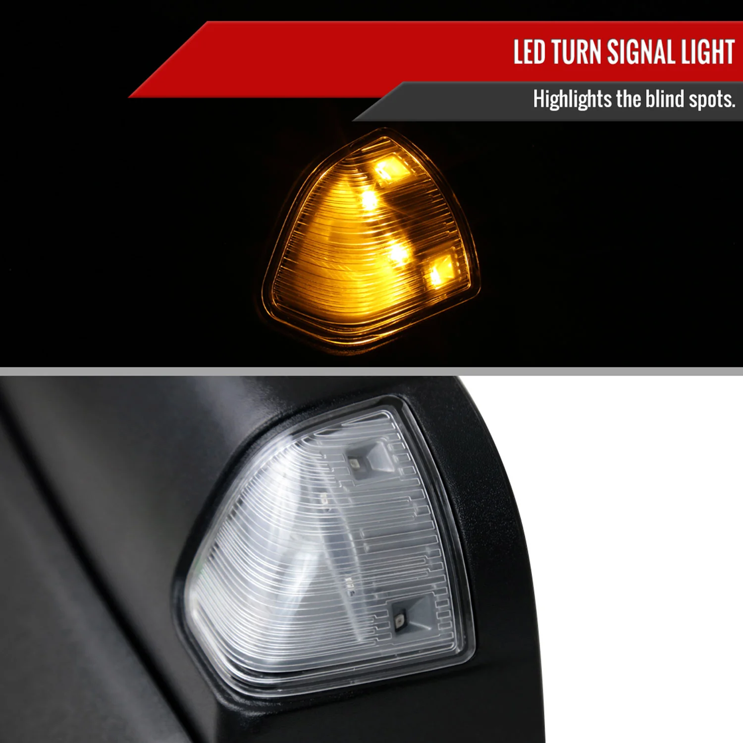 2013-2015 Dodge RAM Heated Towing Mirrors Clear Lens Turn & Puddle Lights - Image 5